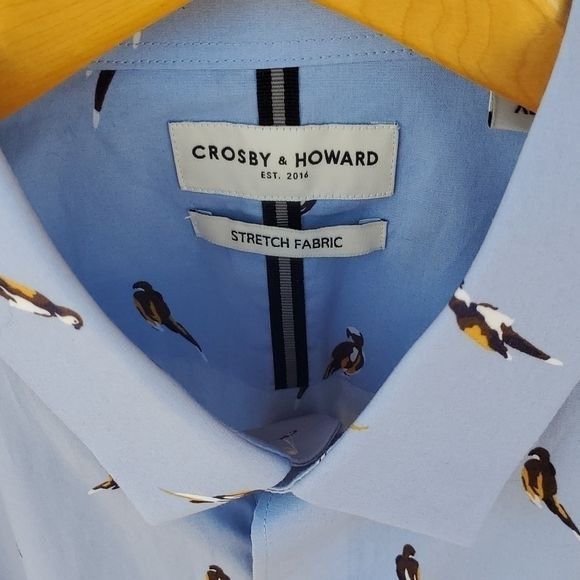 Other Crosby & Howard Stretch Fabric Light Blue Button Down LS Bir Size US XL / EU 56 / 4 - 6 Thumbnail