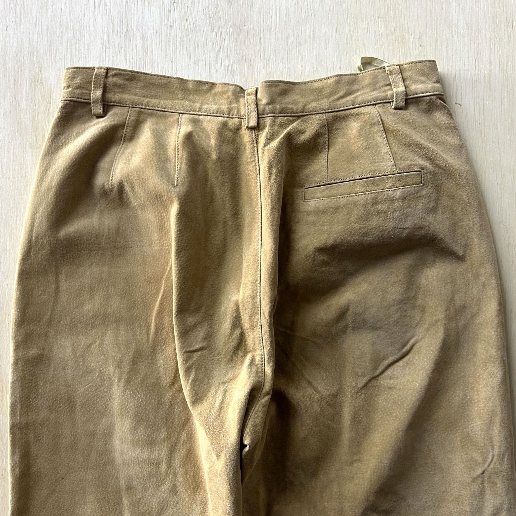 Vintage VINTAGE Sonoma Dress Pants Womens 10 Beige Suede Leather Straight Leg Lined Pockets Size 32" / US 10 / IT 46 - 3 Thumbnail