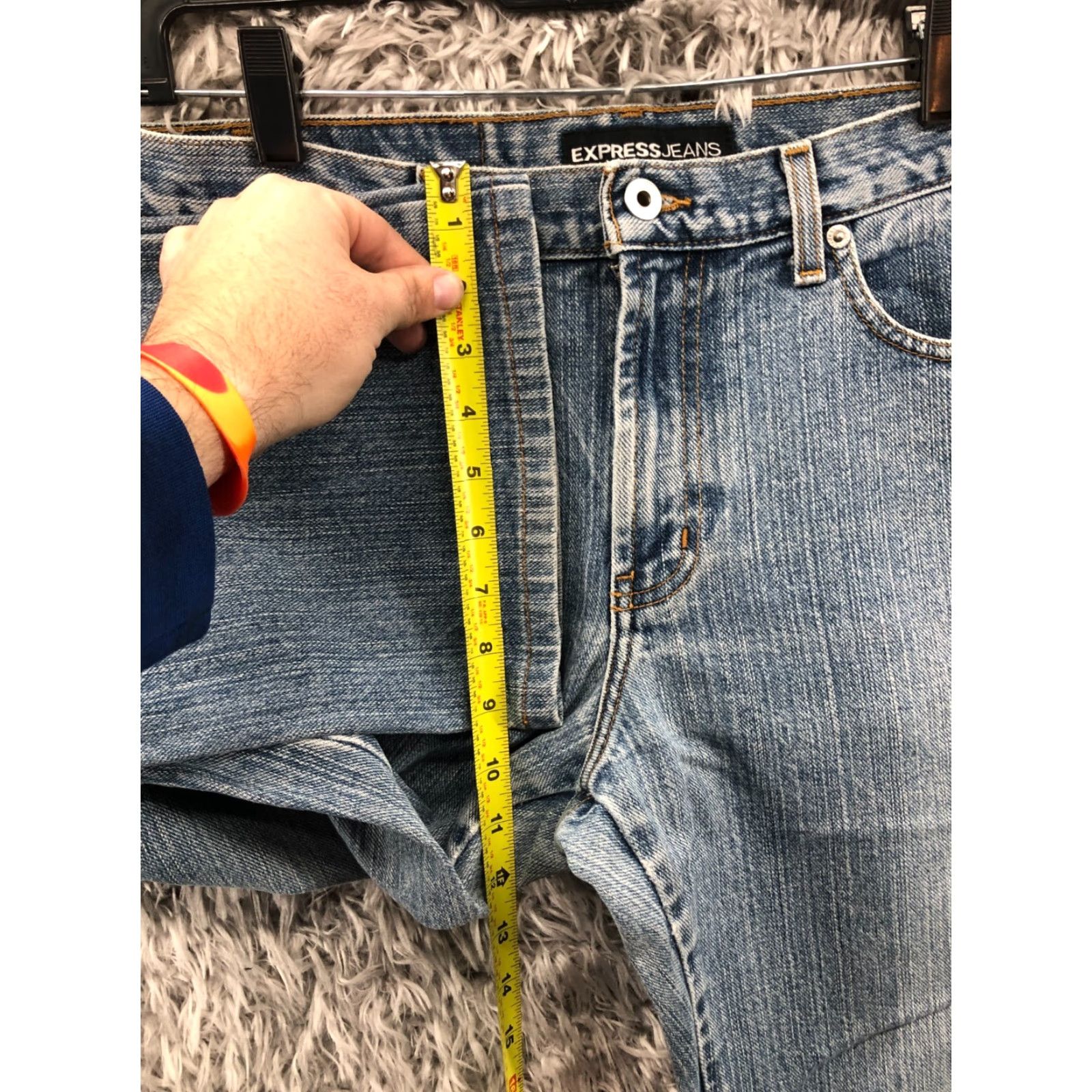 Express Express Jeans Size 7 Juniors Medium Wash Blue Denim Flared Size 28" / US 6 / IT 42 - 4 Thumbnail