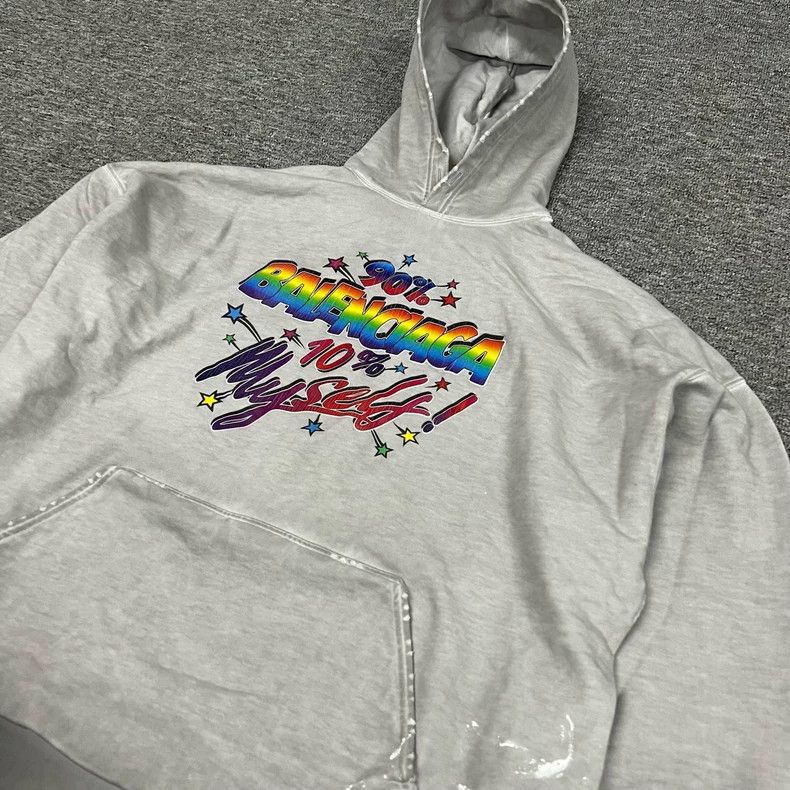 Balenciaga Balenciaga Rainbow Graffiti Logo Hoodie 2502-Nextarrow Size US M / EU 48-50 / 2 - 4 Thumbnail