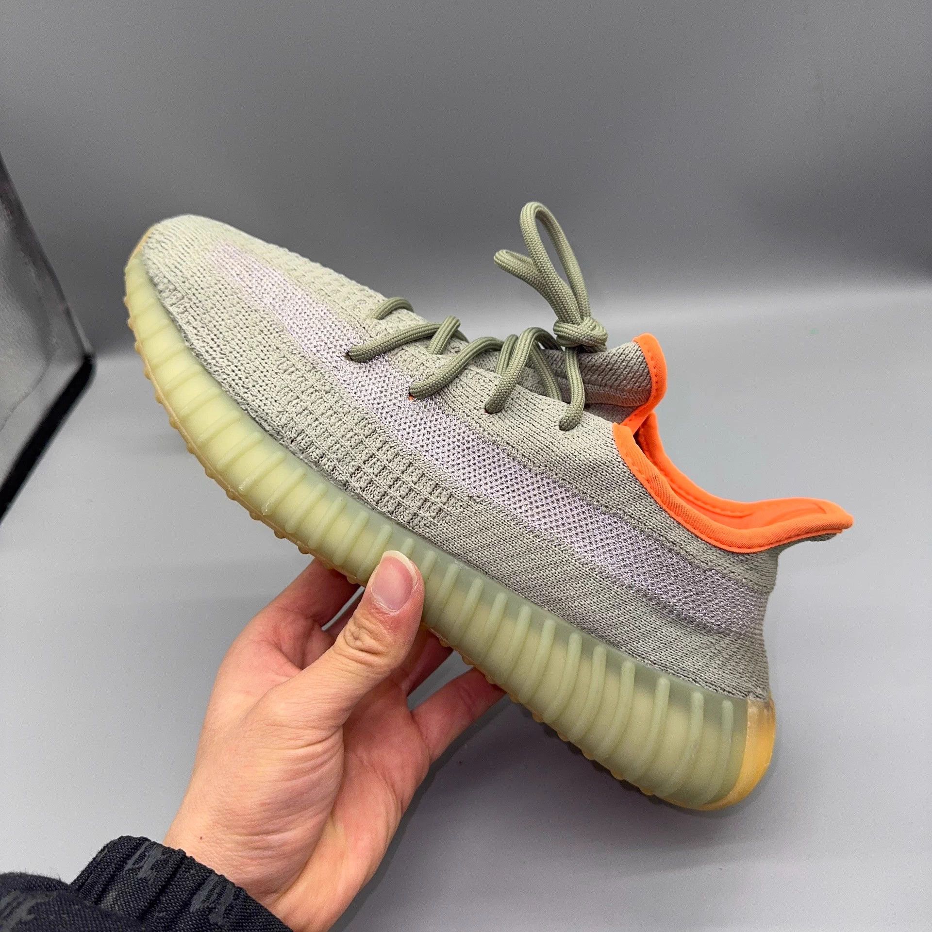 Adidas Adidas Yeezy 350 Sage Honeydew Reflective Gray Orange 43 Size US 10 / EU 43 - 6 Thumbnail