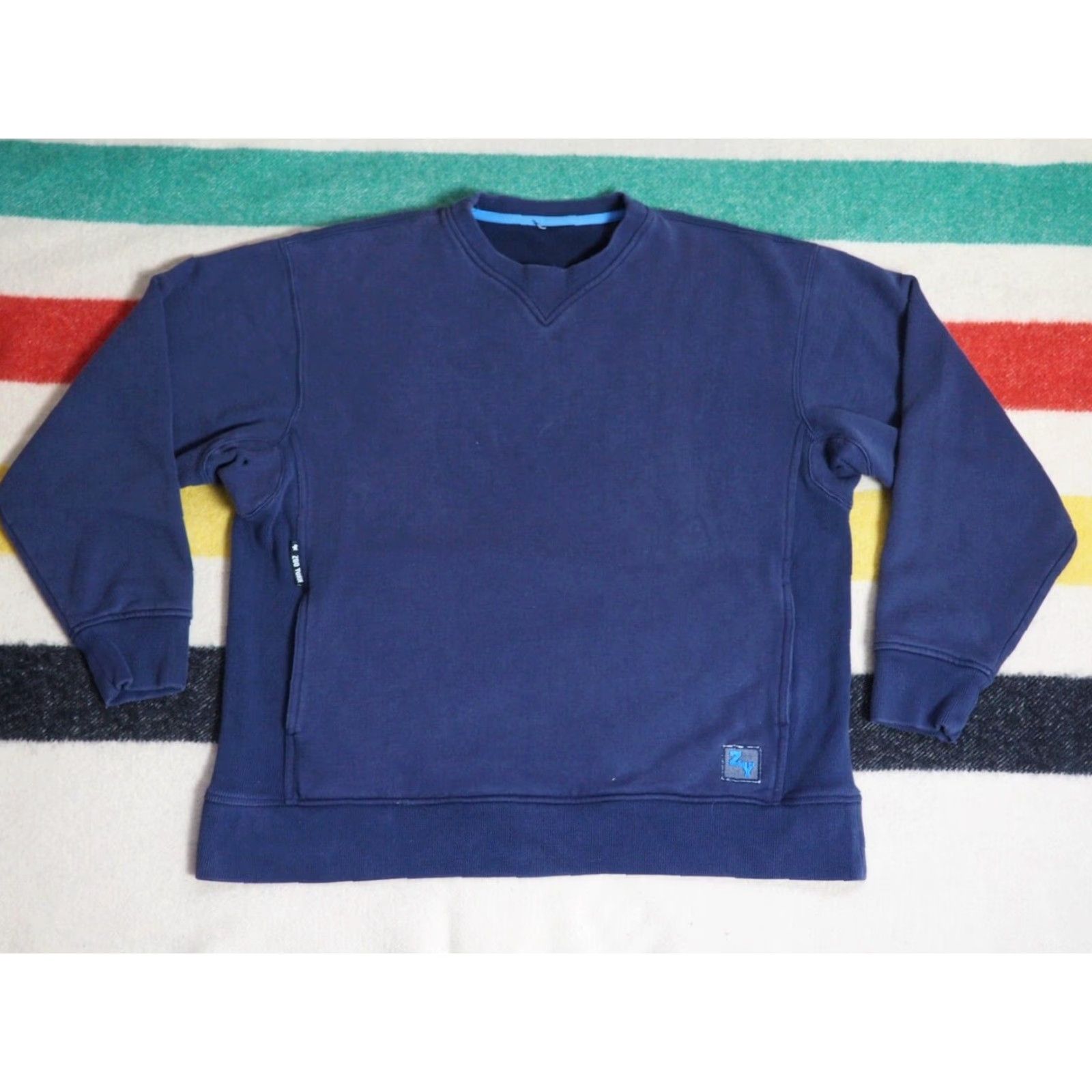 Zoo York VINTAGE Zoo York Pullover Sweatshirt XL Navy Blue Logo Faded ZOO YORK Logo Sweatshirt Men Regular Pockets 24" Pit to Pit 25.5" Length Size US XL / EU 56 / 4 - 2 Thumbnail