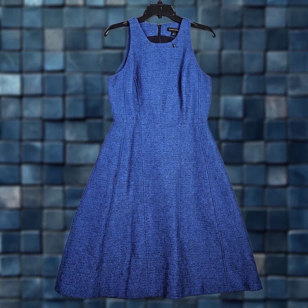 Banana Republic Banana Republic Women’s Size 4 Dress Blue Tweed A-Line Sleeveless Fit & Flare Multicolor Solid Casual Above the Knee Size S / US 4 / IT 40 - 1 Thumbnail