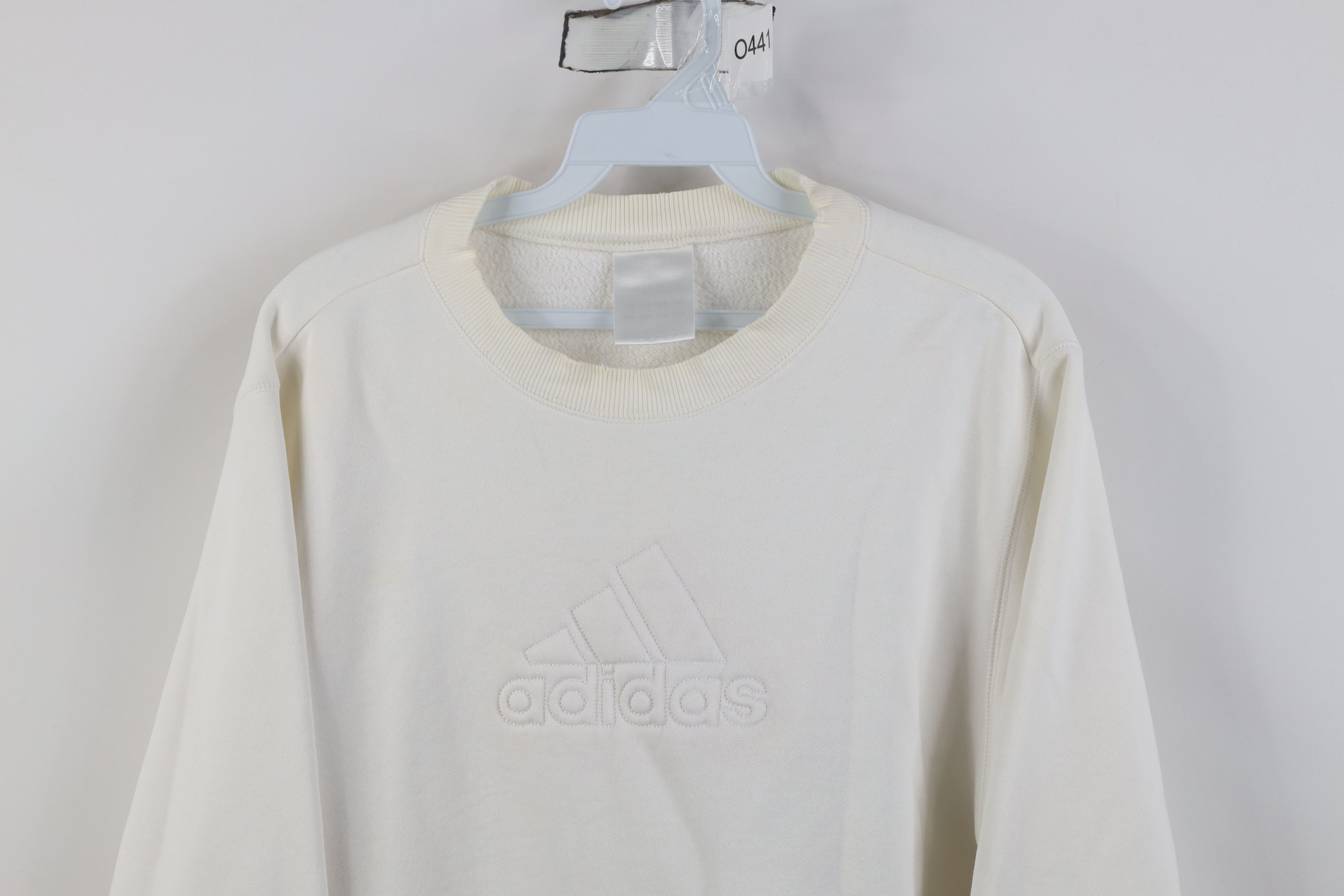Adidas Vintage 90s Y2K Adidas Babydoll Cropped Sweatshirt White Size L / US 10 / IT 46 - 2 Thumbnail