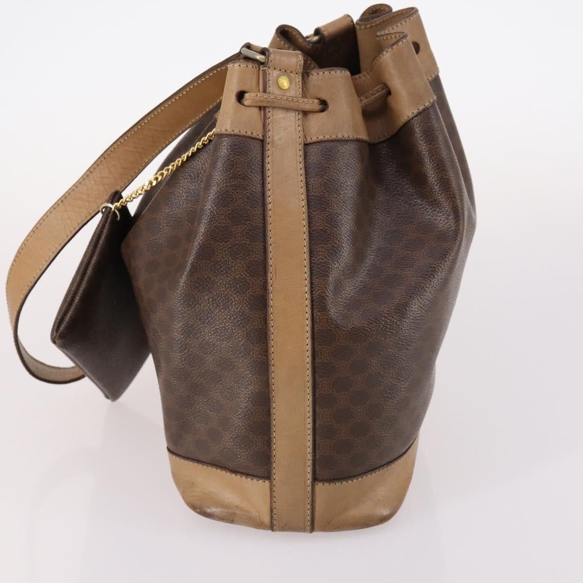 Celine CELINE Macadam Canvas Shoulder Bag Pvc Leather Brown Size ONE SIZE - 4 Thumbnail