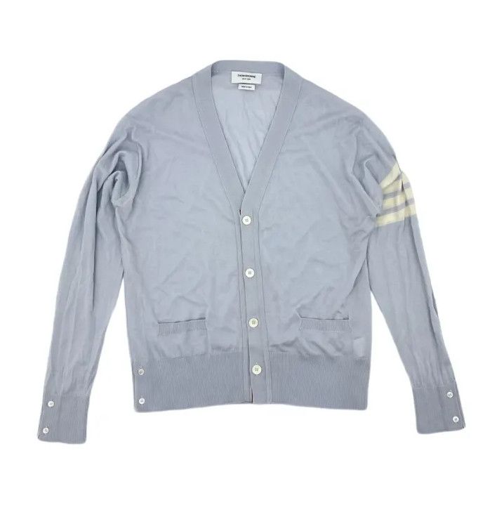 Thom Browne Thom Browne Blue Casual Knit Cardigan for Men Size US M / EU 48-50 / 2 - 1 Thumbnail