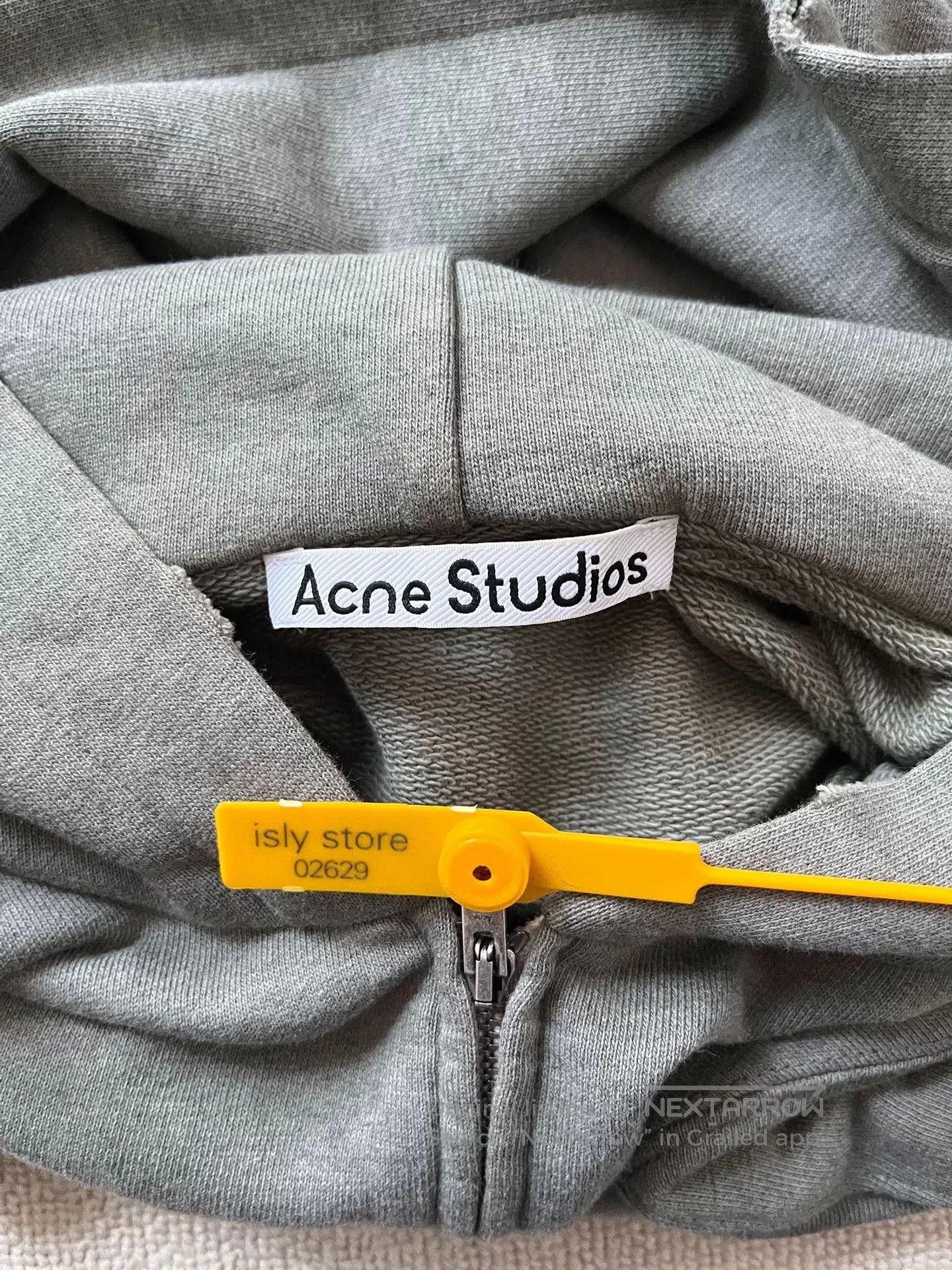 Acne Studios Acne Studios Distressed Zip Hoodie in Green. Size US XXS / EU 40 - 4 Thumbnail