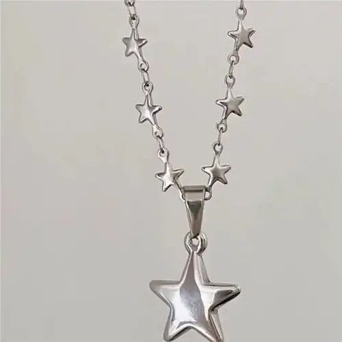 Jewelry Double Star Pendant Necklace Size ONE SIZE - 4 Thumbnail