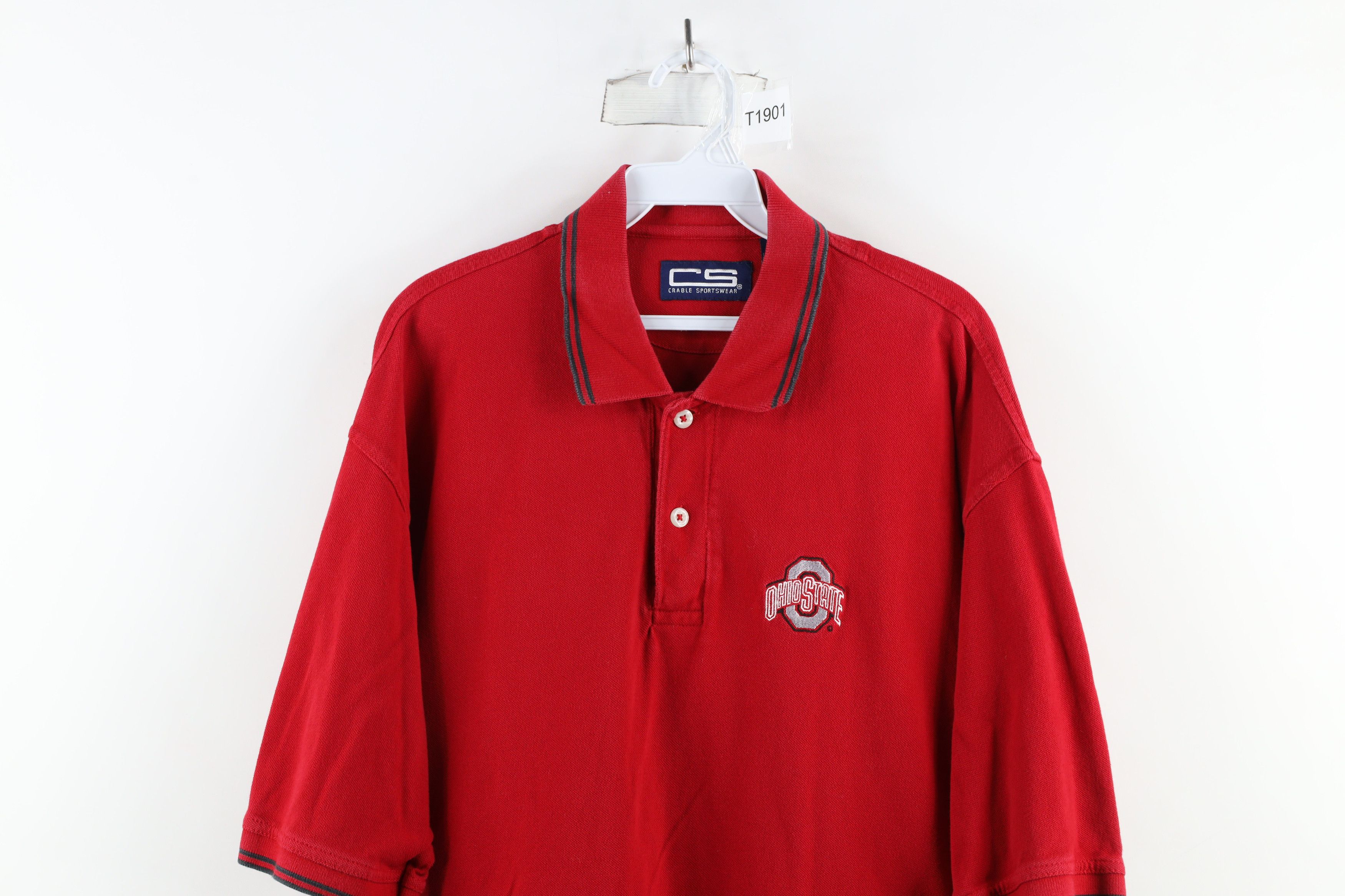 Vintage Vintage 90s Out Ohio State University Golf Polo Shirt Red Size US L / EU 52-54 / 3 - 2 Thumbnail