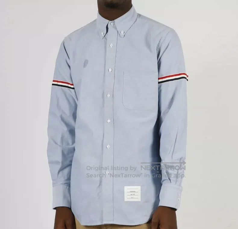 Thom Browne Thom Browne Light blue long-sleeved shirt Size US XL / EU 56 / 4 - 9 Thumbnail