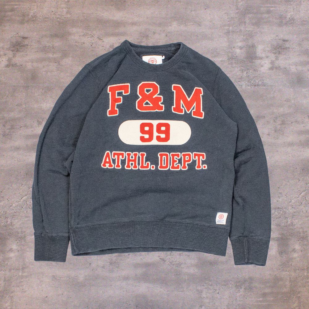 Japanese Brand Frank & Marshall University Chain Stitch Crewneck Sweater Size US M / EU 48-50 / 2 - 1 Thumbnail