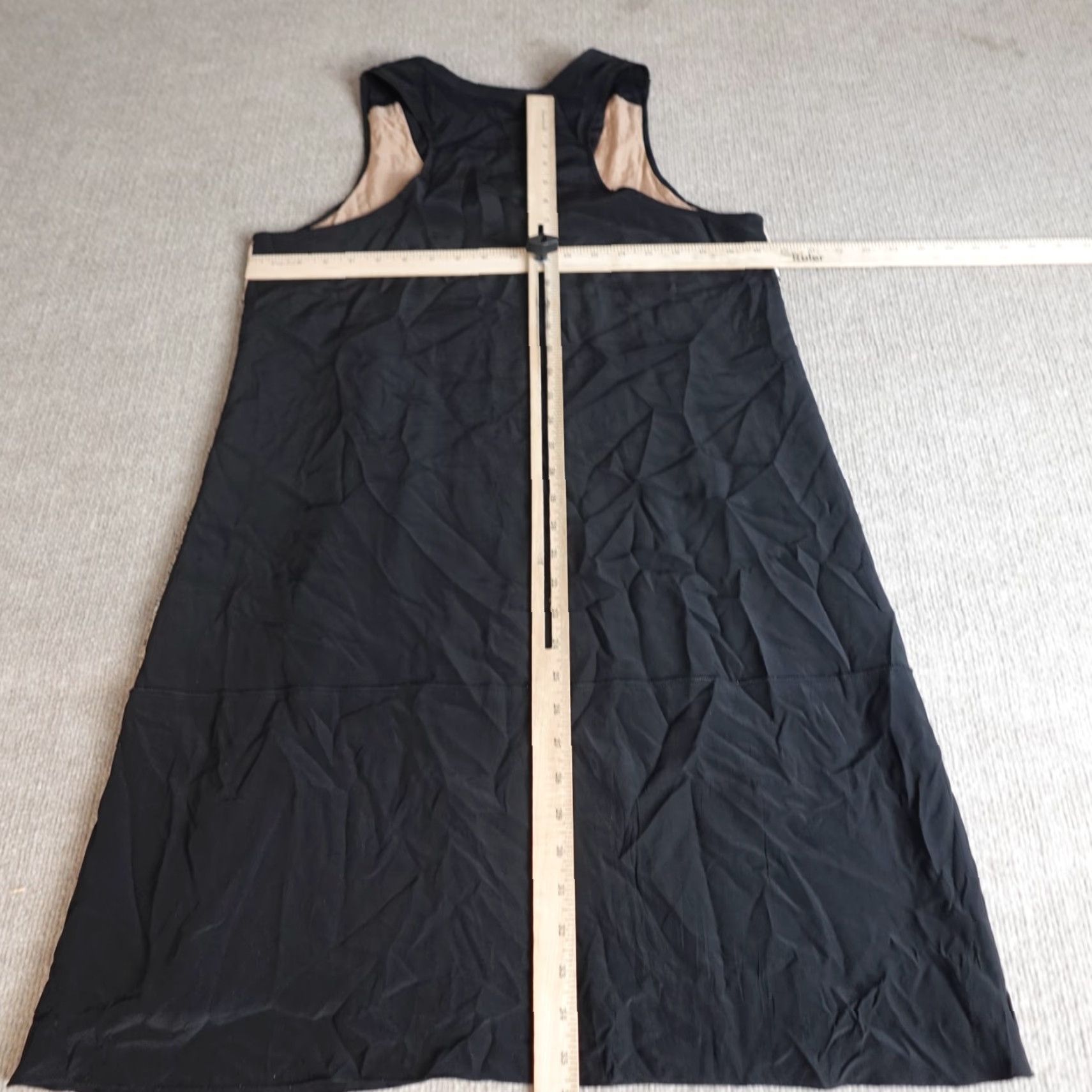 Eileen Fisher Eileen Fisher Womens Dress M Beige Black Sequin Silk Lined A-Line Sleeveless Knee Length Size M / US 6-8 / IT 42-44 - 6 Thumbnail