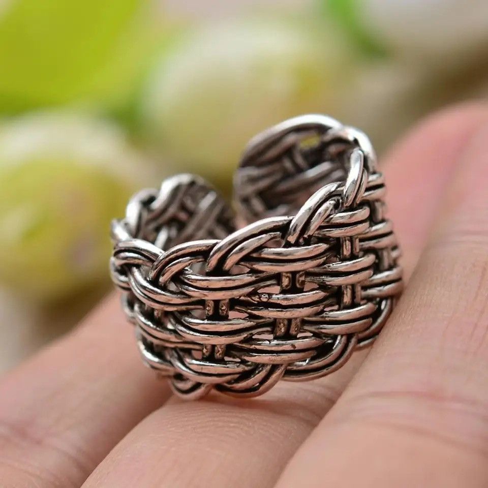 Jewelry × Vintage 925 Sterling Thai Silver Flower Ladies Finger Rings Size ONE SIZE - 4 Thumbnail