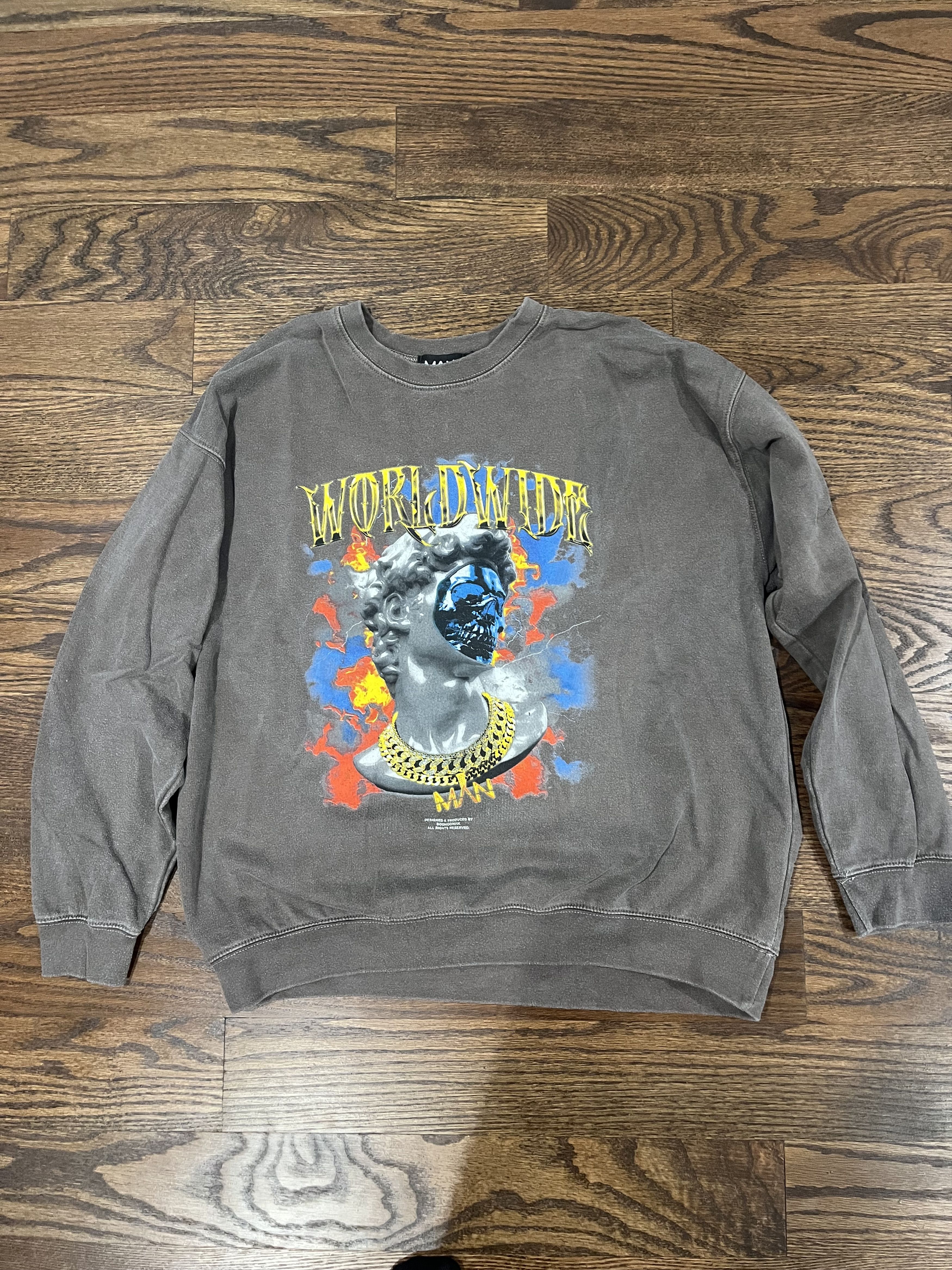 Boohoo × Vintage Worldwide Sculpture Sweatshirt Size US M / EU 48-50 / 2 - 1 Thumbnail