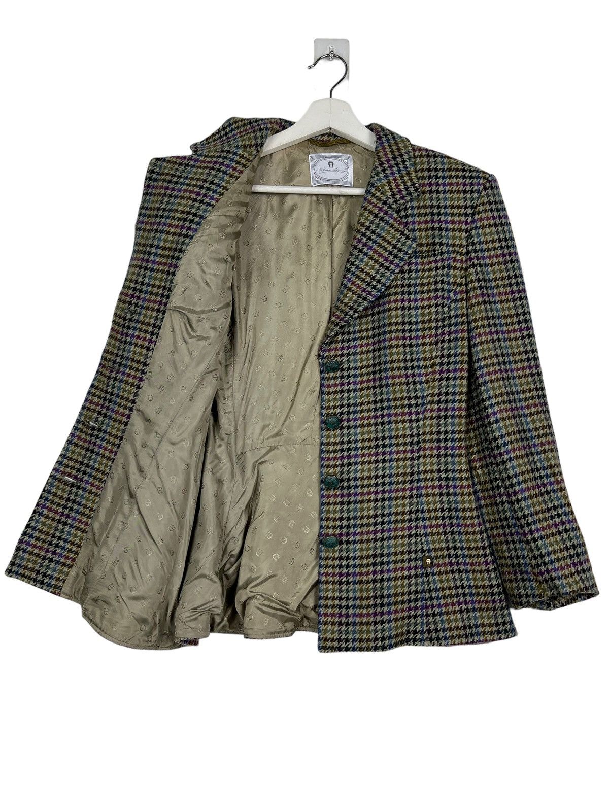 Aigner × Etienne Aigner 🔥 VINTAGE ETIENNE AIGNER TWEED WOOL BLAZER MADE IN GERMANY Size M / US 6-8 / IT 42-44 - 9 Thumbnail