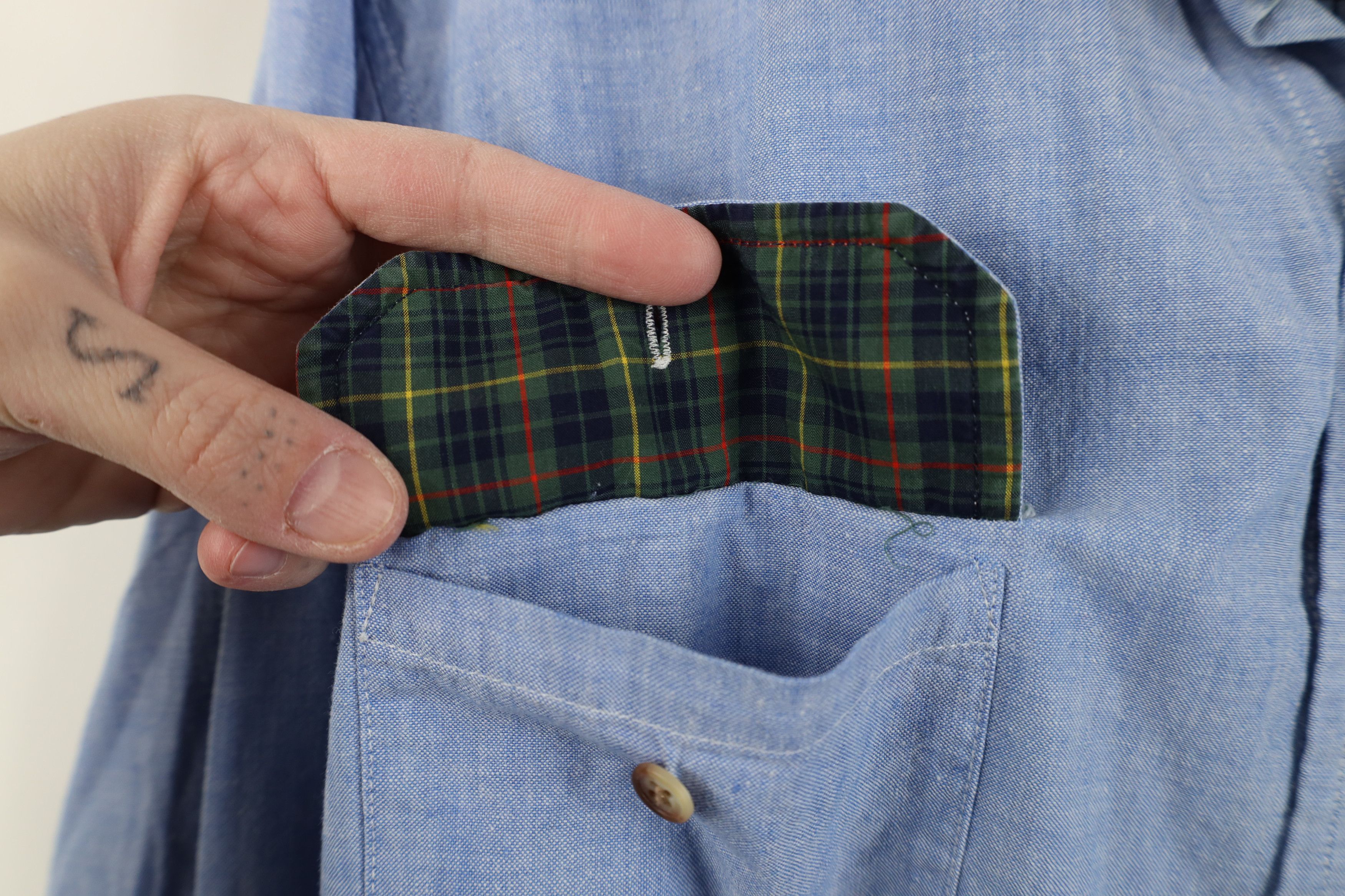 Izod Vintage 80s Izod Lacoste Collar Chambray Button Shirt Blue Size US M / EU 48-50 / 2 - 6 Thumbnail