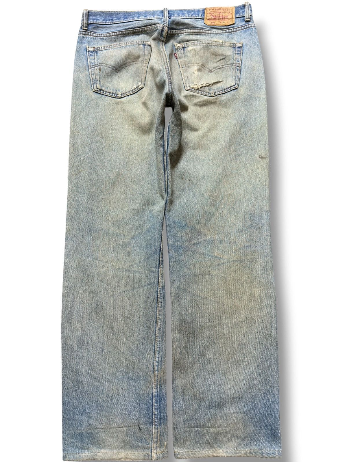 Levi's Vintage Clothing Vintage Levi’s 501 Mudwash Ripped Distressed Denim Size US 34 / EU 50 - 4 Thumbnail
