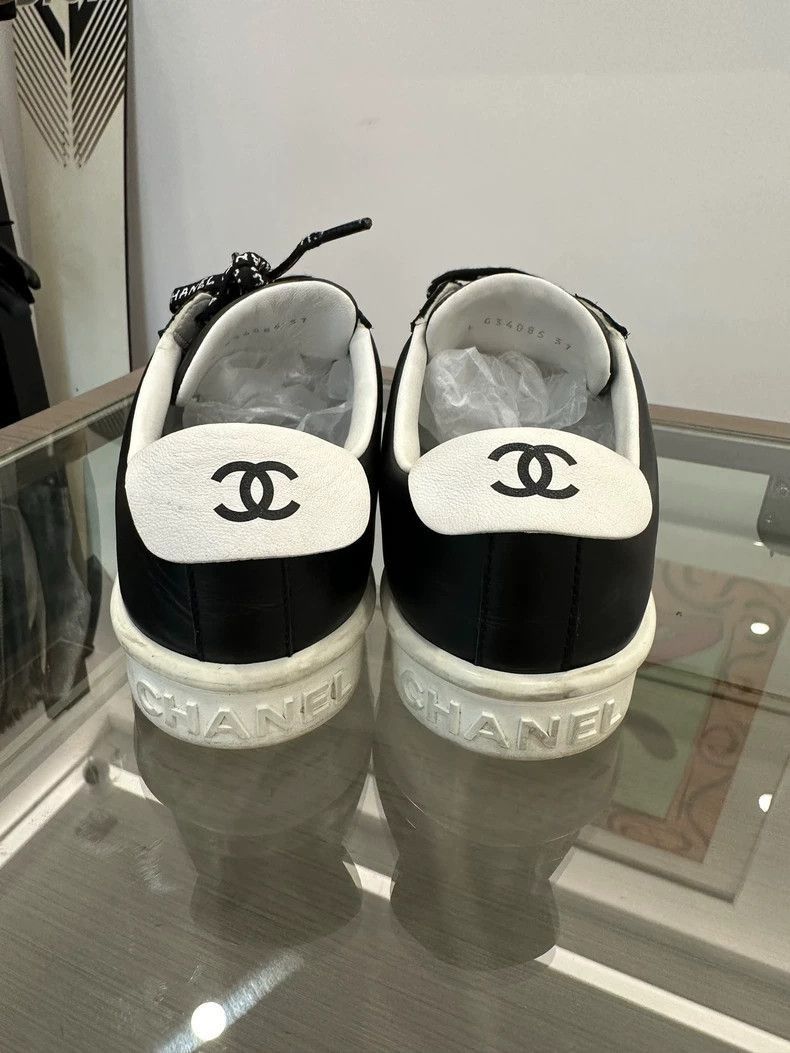 Chanel Chanel Black Logo Sneakers for Women -2505 Size US 7 / EU 40 - 3 Thumbnail