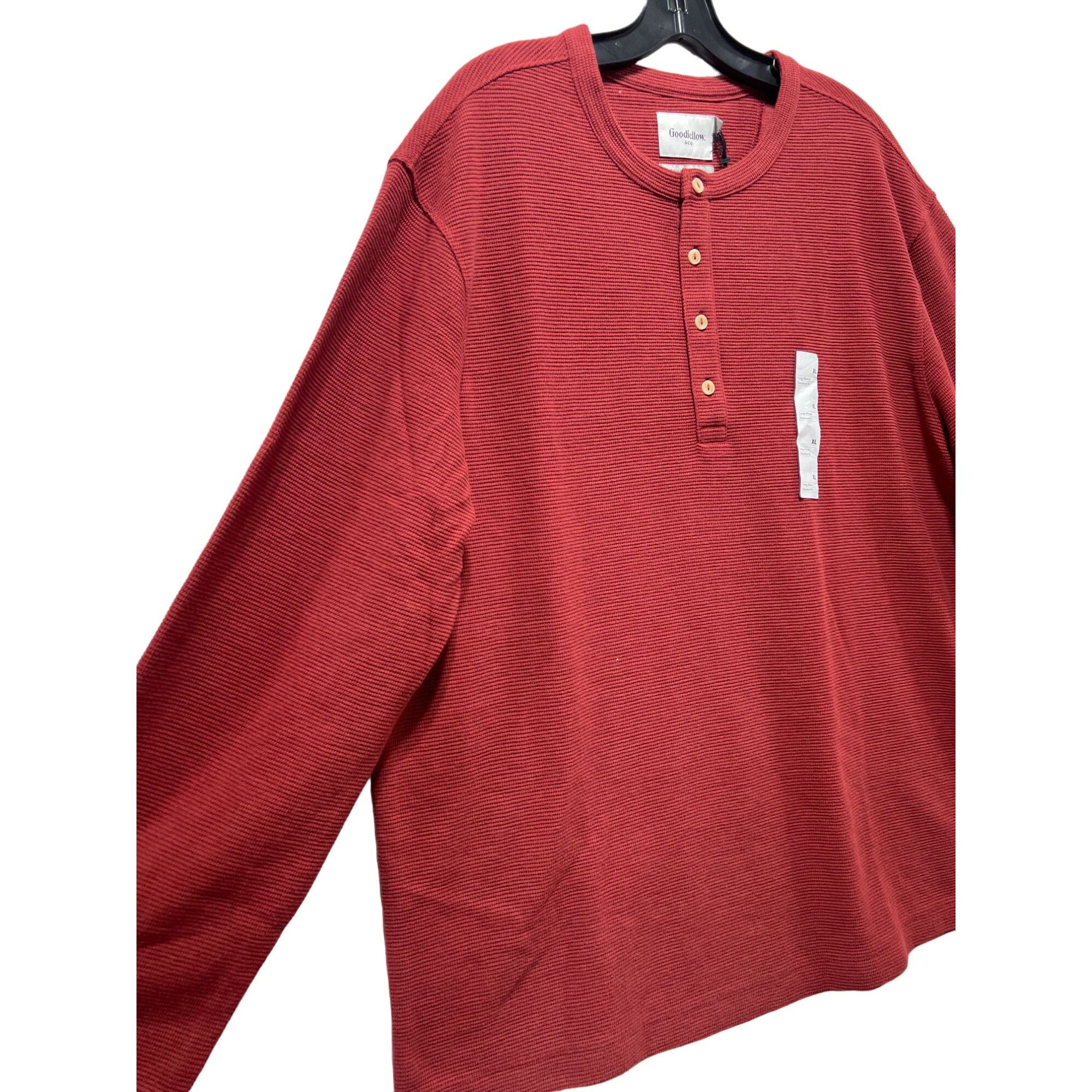 Other Goodfellow & Co - Men's Long Sleeve Henley T-Shirt - Red - E Size US XL / EU 56 / 4 - 14 Thumbnail