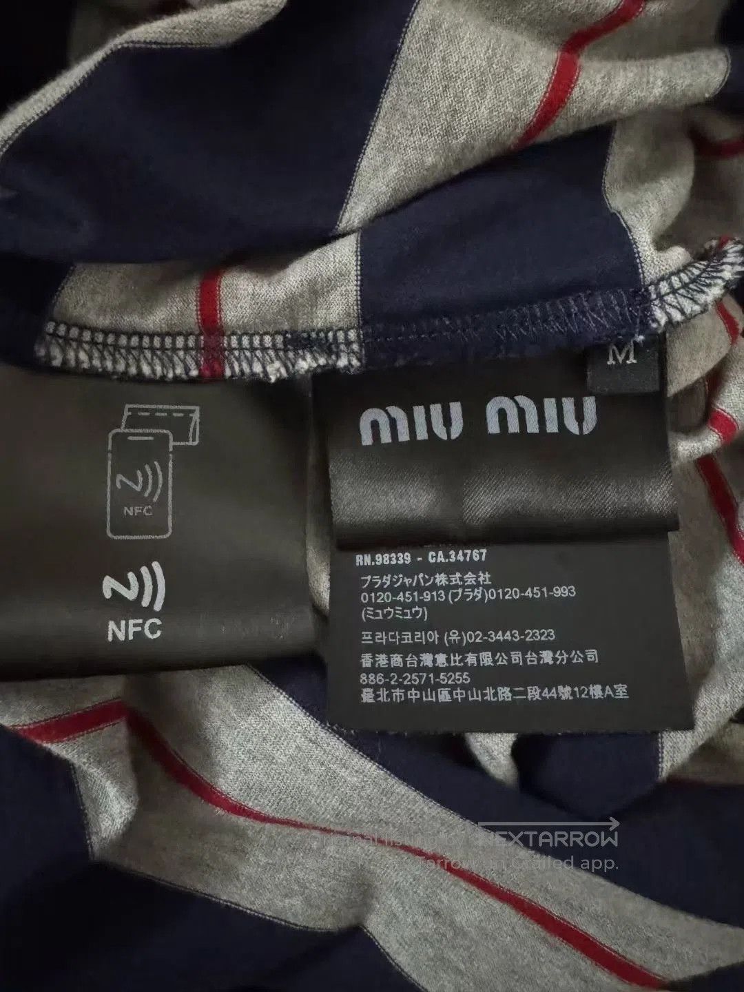 Miu Miu miumiu gray blue striped long sleeve shirt. Size M / US 6-8 / IT 42-44 - 4 Thumbnail