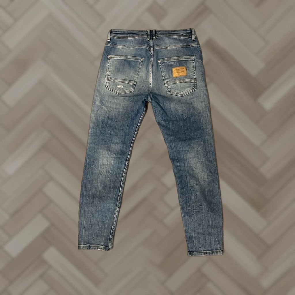 Zara Zara Jeans Womens Blue Denim High Rise Size 31 Regular Fit Inseam 25 Crop Boyfriend Wide - Note: ensure no extra punctuation. Size 24" / US 00 / IT 34 - 1 Thumbnail