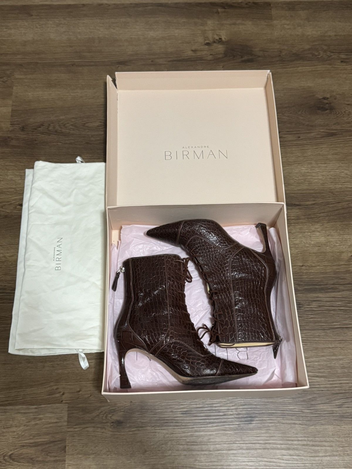 Alexandre Birman Alexandre Birman Ginny crocodile embossed leather heel boots Size US 6 / IT 36 - 4 Thumbnail