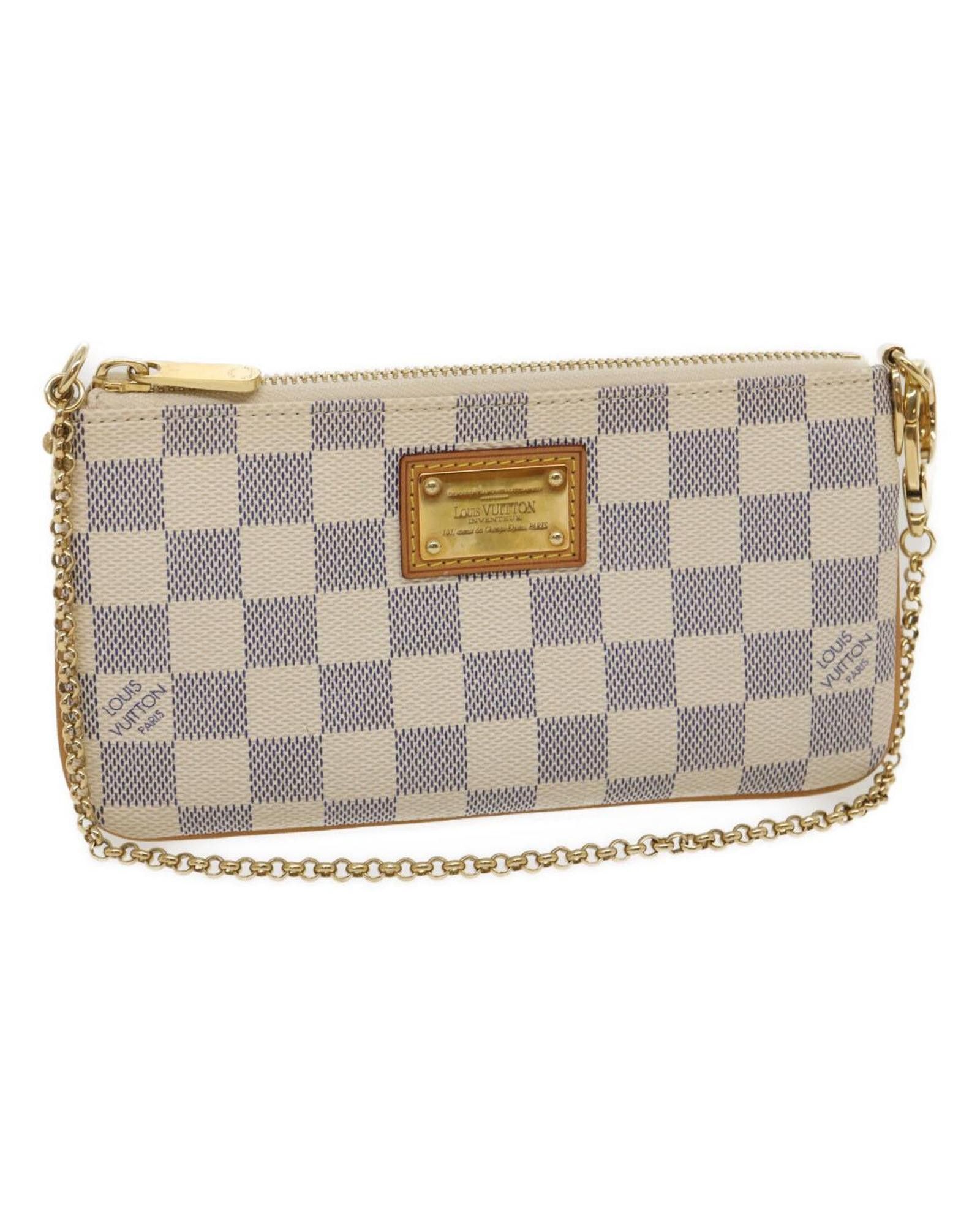image of Louis Vuitton Damier Azur Pochette Mira Mm Accessory Pouch, Women's