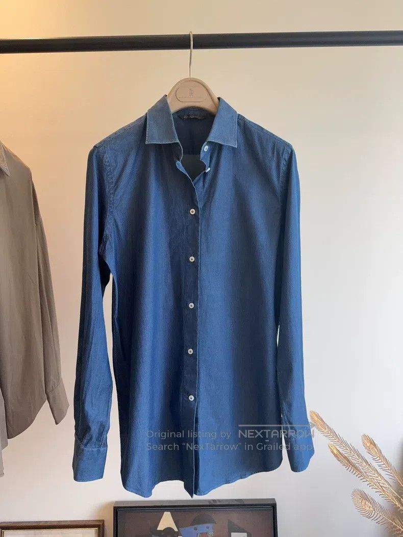 Loro Piana LORO PIANA Denim Shirt Size US S / EU 44-46 / 1 - 1 Thumbnail