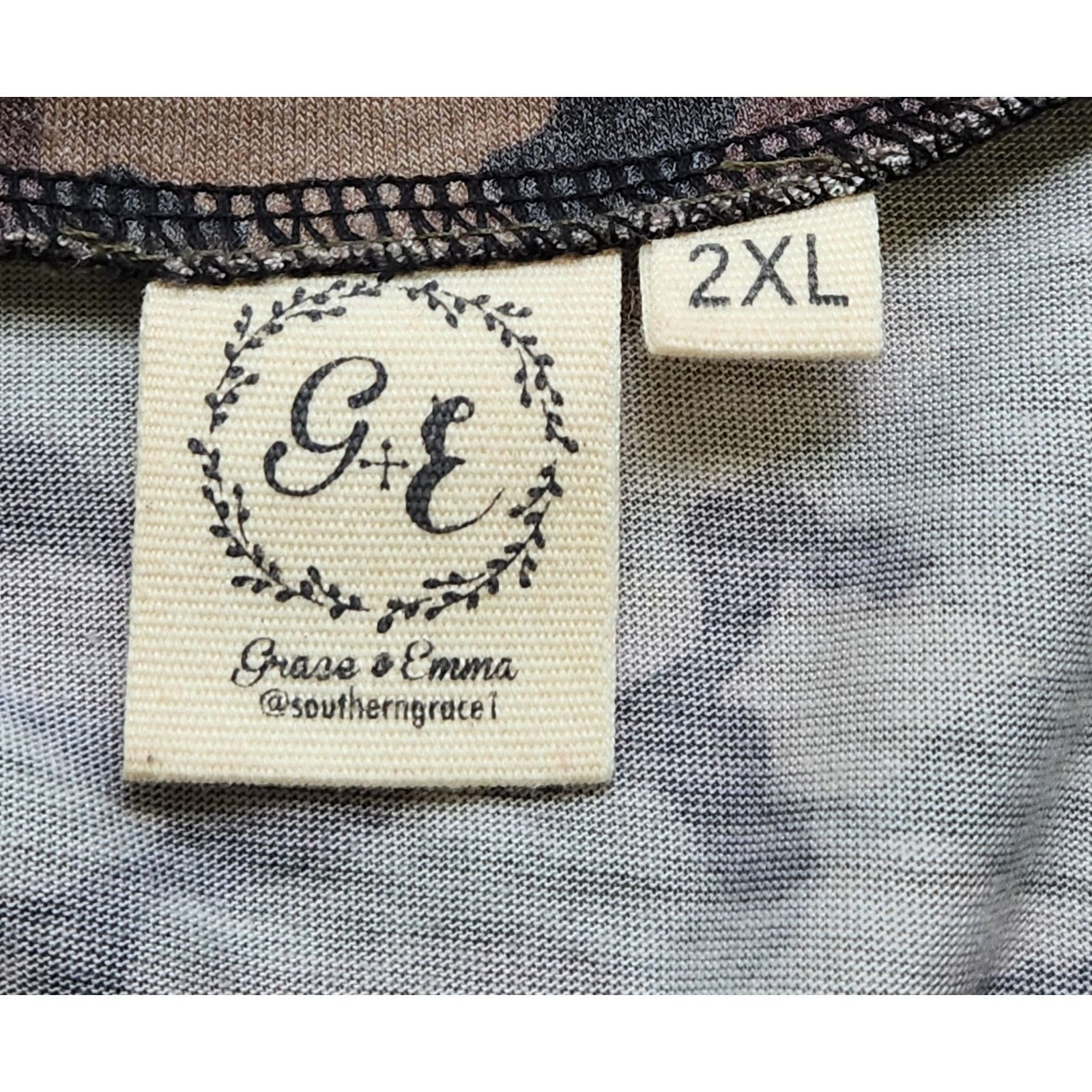 Other Southern Grace Brown Black Camo Striped Sequin Top 2XL Plus Size XXL / US 16-18 / IT 52-54 - 4 Thumbnail