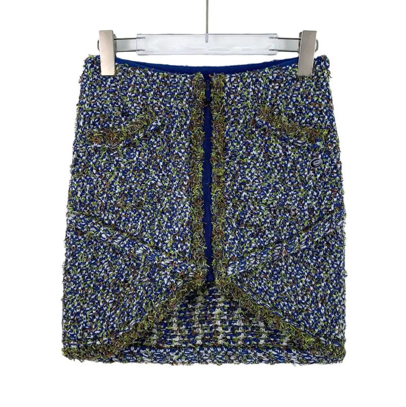Chanel Chanel Blue Cotton Mini Skirt for Women 0089 Size 22" - 1 Thumbnail