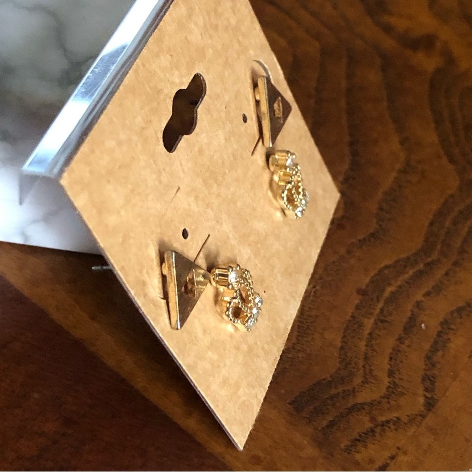 Jewelry Set of two gold tone pairs of fashion post earrings Size ONE SIZE - 2 Thumbnail