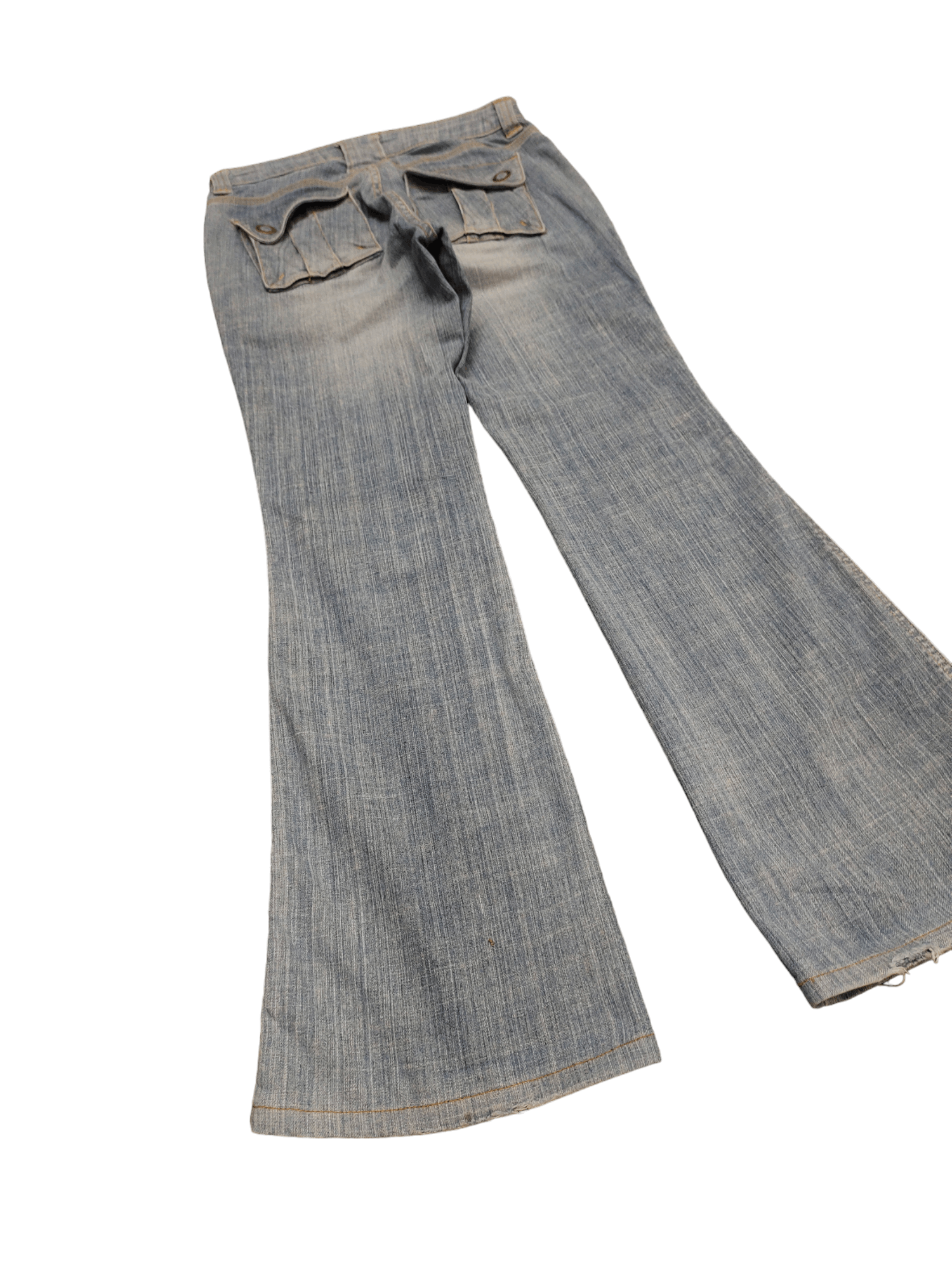 Le Grande Bleu (L.G.B.) Flare Jeans Et Boite Distress Faded Boot Cut Y2k Mudmax Size US 28 / EU 44 - 13 Thumbnail