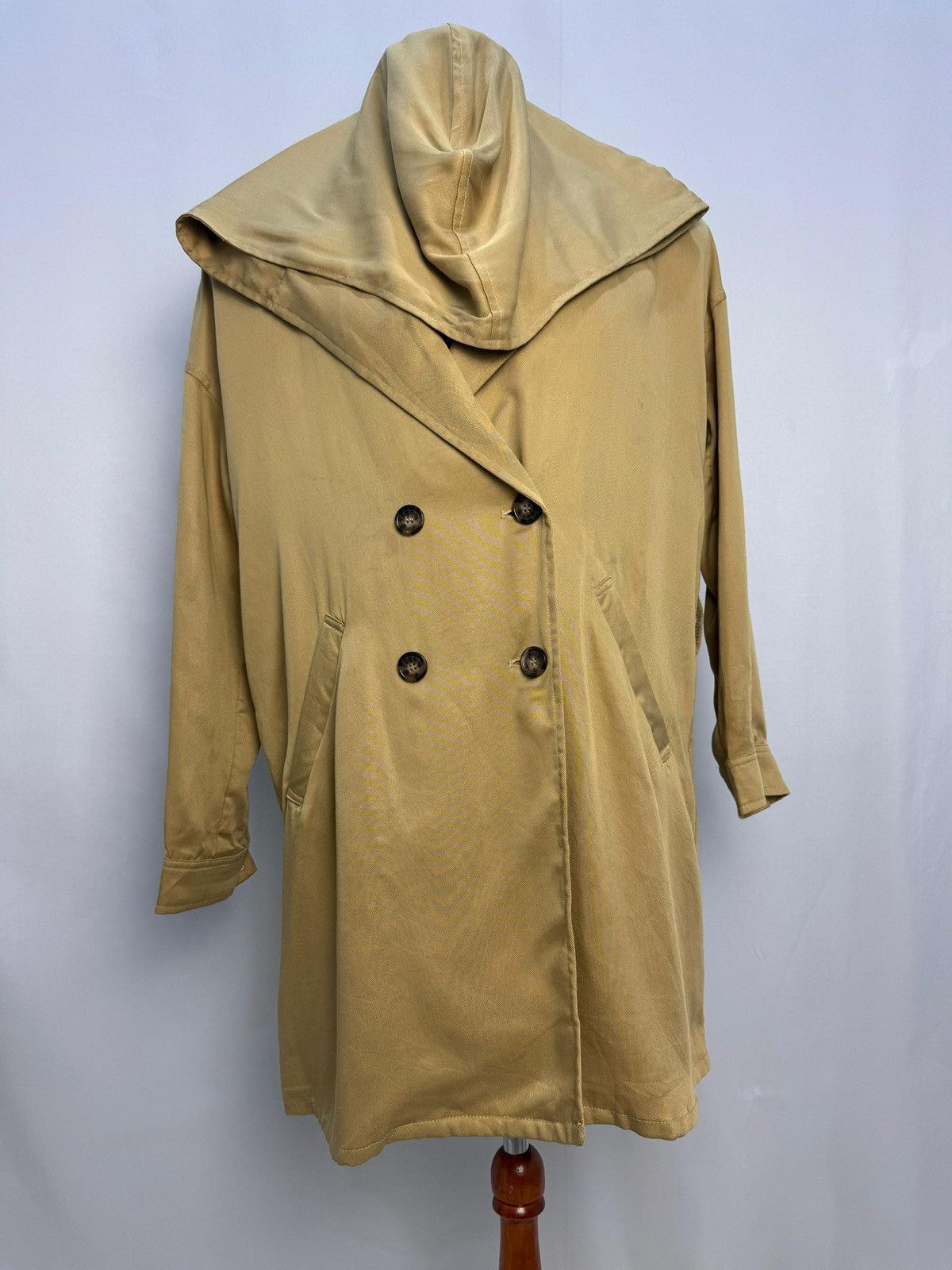 image of If Six Was Nine x Vintage Sly Military Hooded Trench Coat in Brown, Men's (Size Medium)