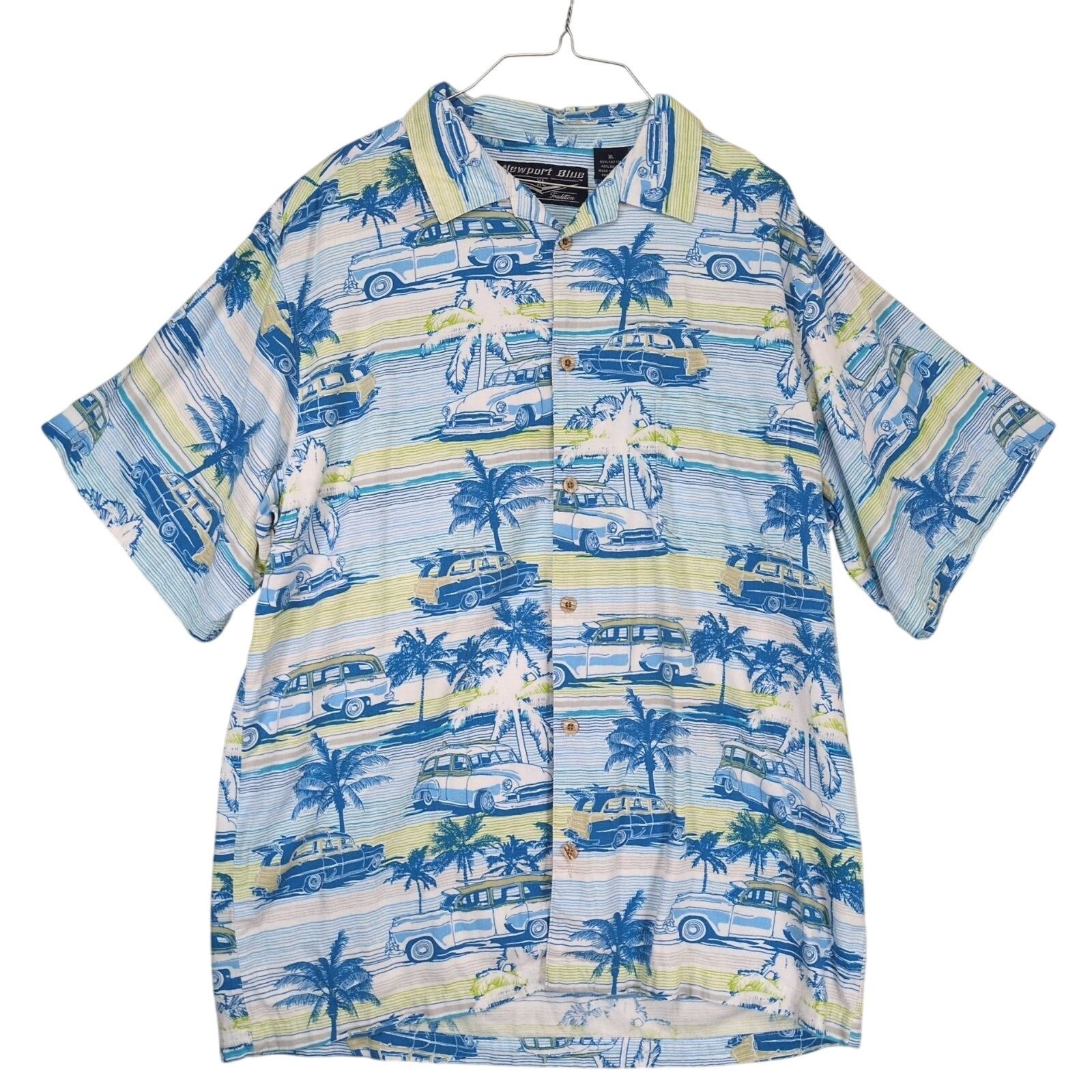 Other Newport Blue Men's XL Hawaiian Button Up Shirt Chevy Woodie Size US XL / EU 56 / 4 - 1 Thumbnail