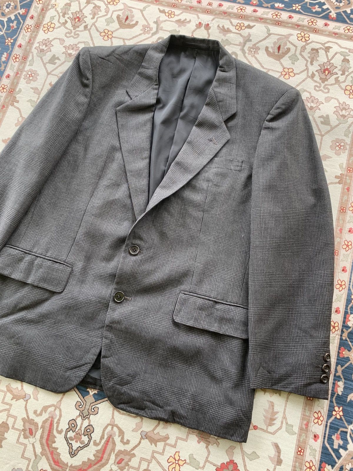 Rei Kawakubo ARCHIVE ! AD1988 COMME des GARCONS HOMME GLENCHECK WOOL COAT Size US M / EU 48-50 / 2 - 3 Thumbnail