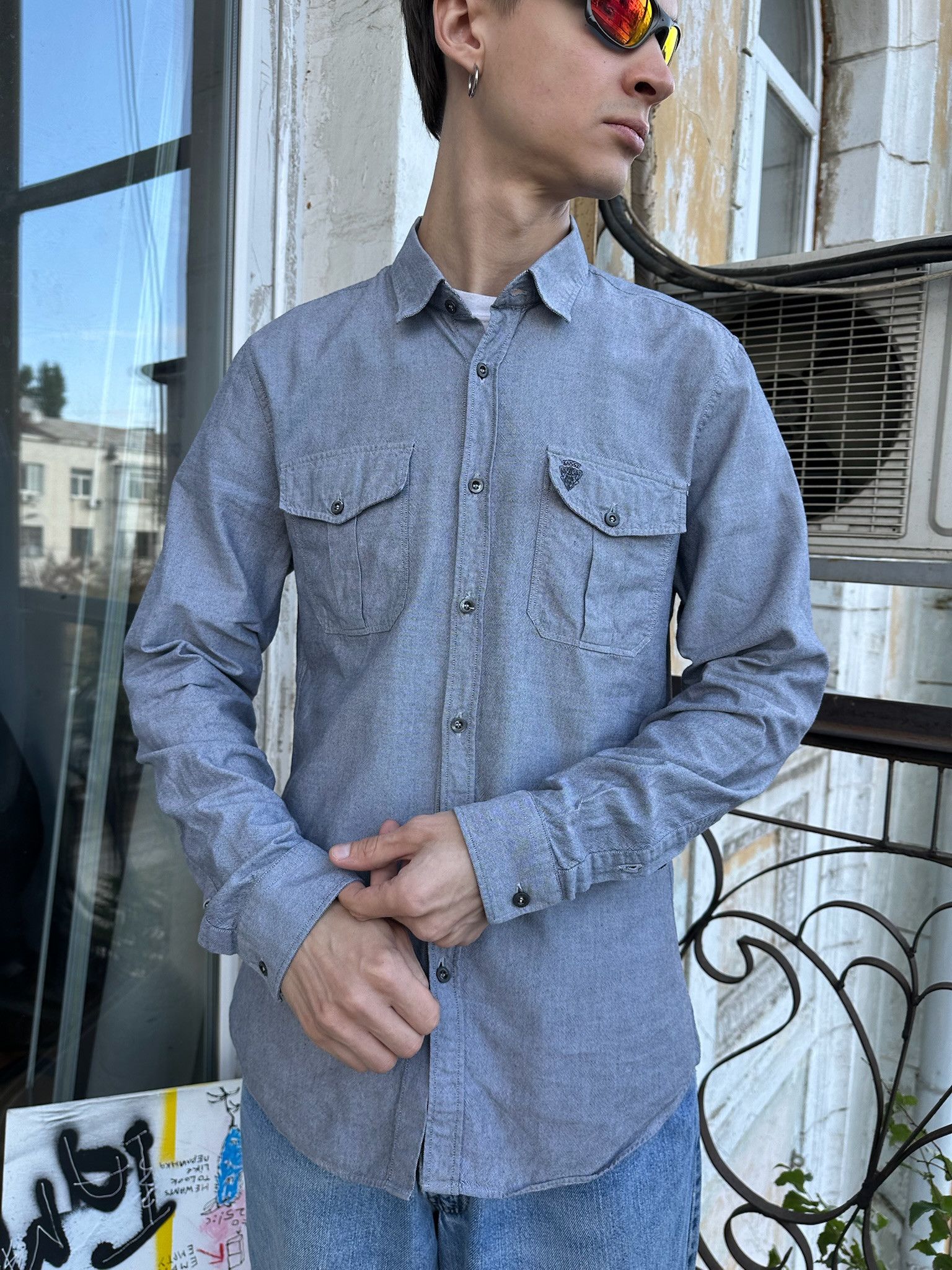 Gucci Silver Gucci shirt irredescent Size US M / EU 48-50 / 2 - 1 Thumbnail