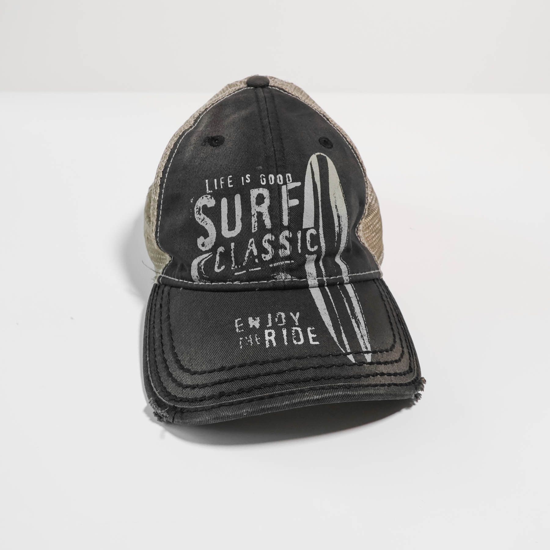 Vintage Vintage Y2K Life Is Good Surf Classic Distressed Trucker Hat Size ONE SIZE - 1 Thumbnail