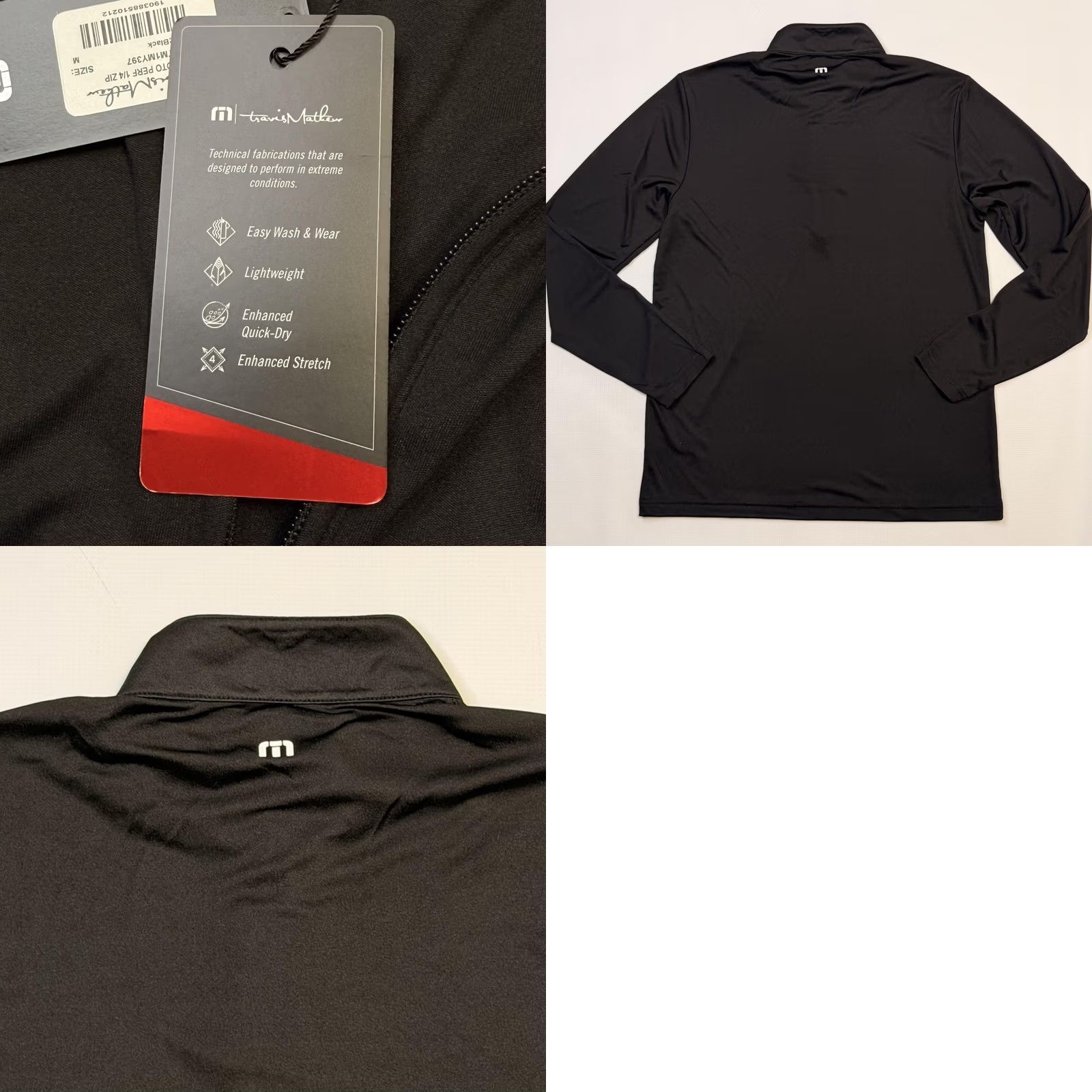 TravisMathew TravisMathew Pullover Mens Medium Black 1/4 Zip Golf Performance Long Sleeve Size US M / EU 48-50 / 2 - 8 Thumbnail