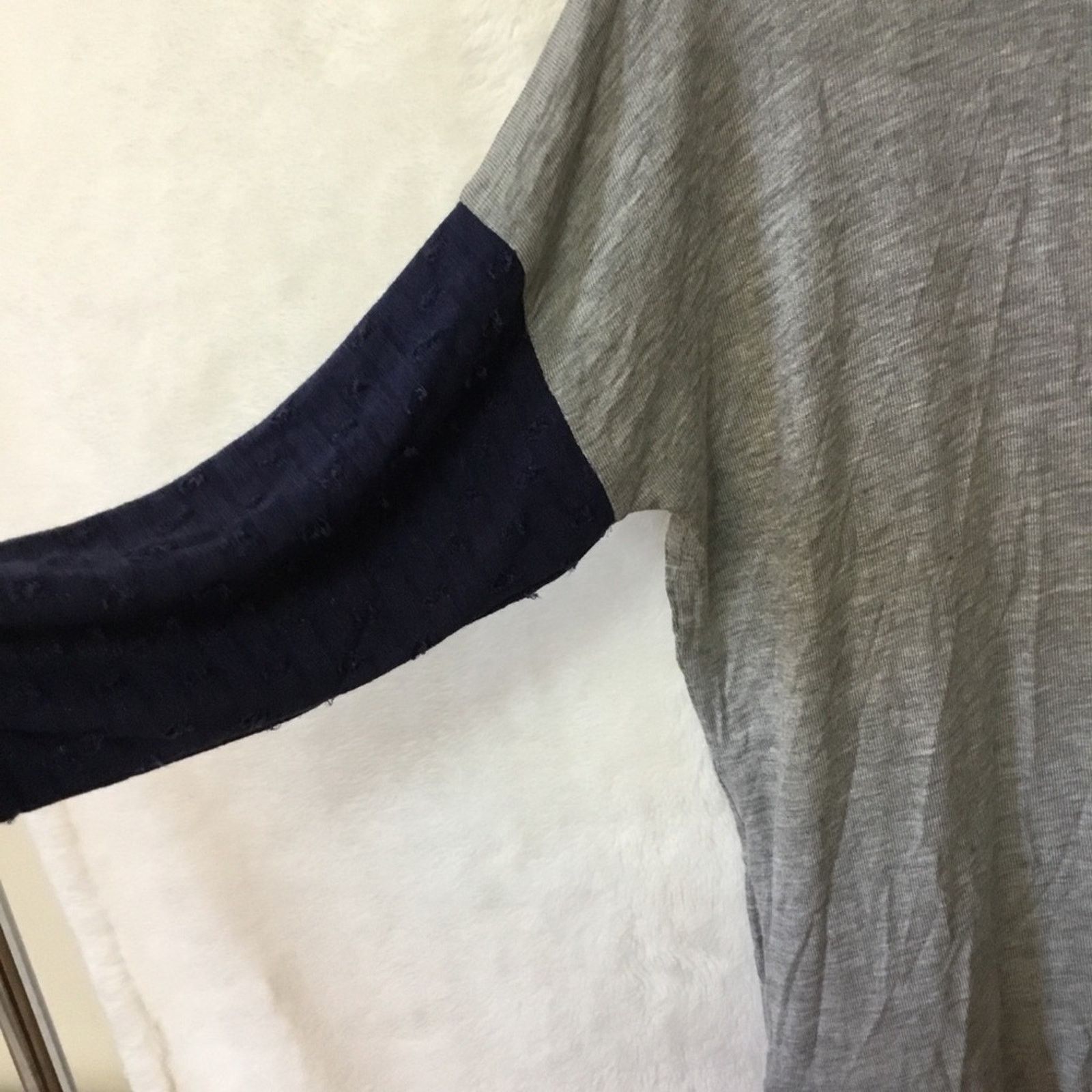 Other Gray Navy Lightweight Knit Distress Detailing Top Size S / US 4 / IT 40 - 8 Thumbnail