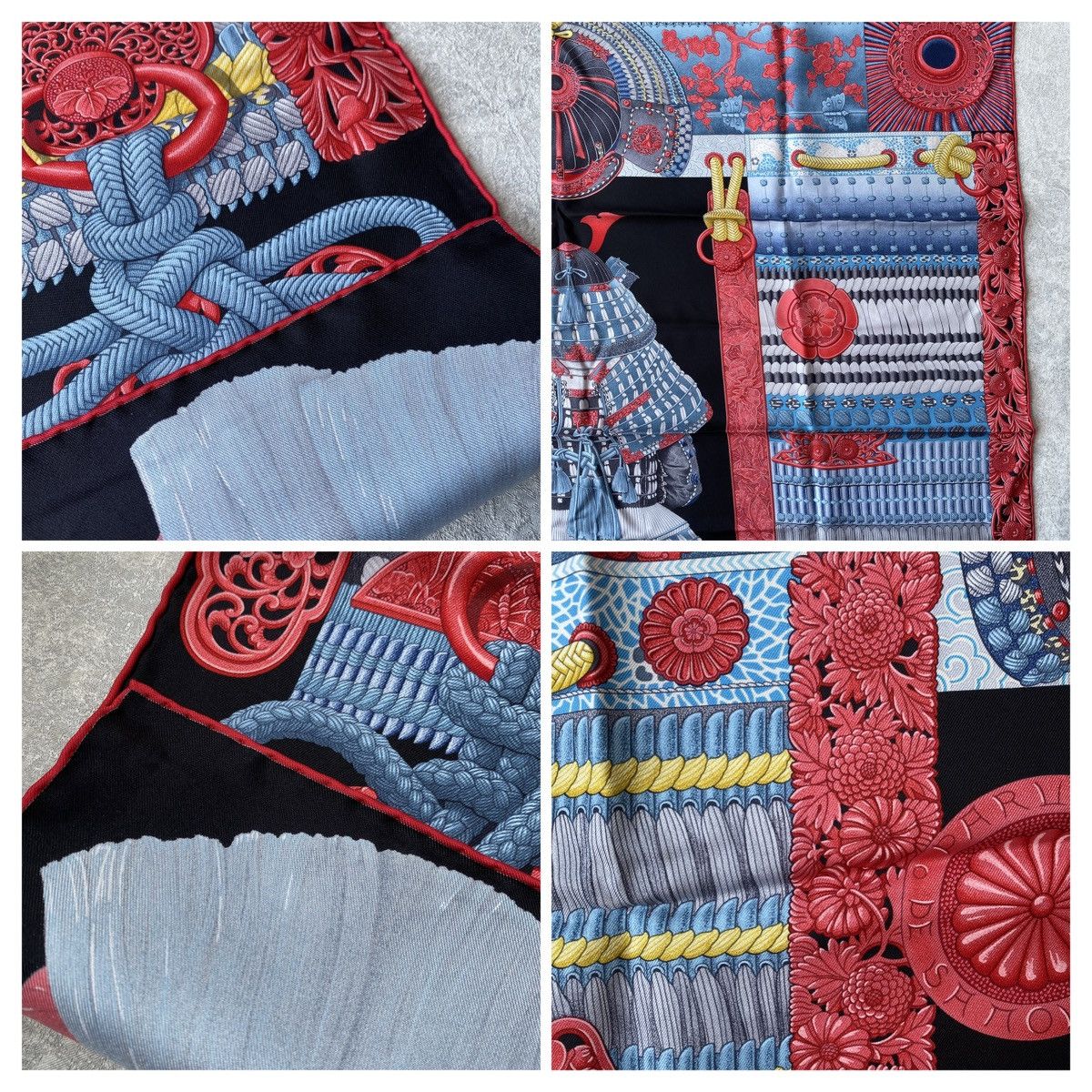 Hermes Hermes Twill Silk 90cm Parures De Samourais Scarf +BOX Size ONE SIZE - 11 Thumbnail