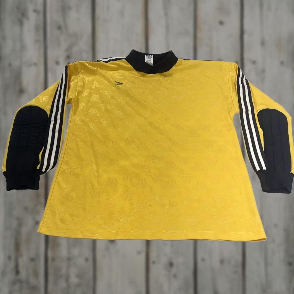 Adidas VINTAGE adidas L Goalie Jersey Polo Long Sleeve Striped 3 Stripes Logo USA Yellow Shirt Mens Soccer Polo Size US L / EU 52-54 / 3 - 1 Thumbnail