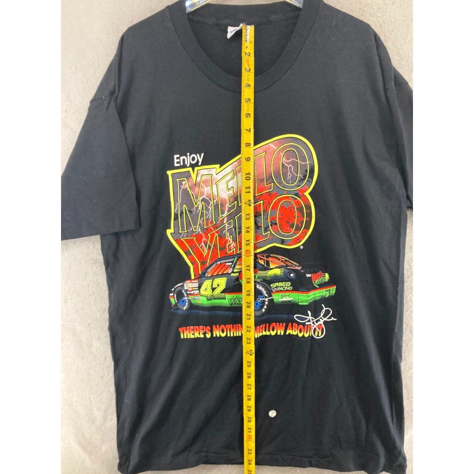 Vintage Cal Cru Mens TShirt 2XL Black Mello Yello Racing 42 Size US XXL / EU 58 / 5 - 3 Thumbnail
