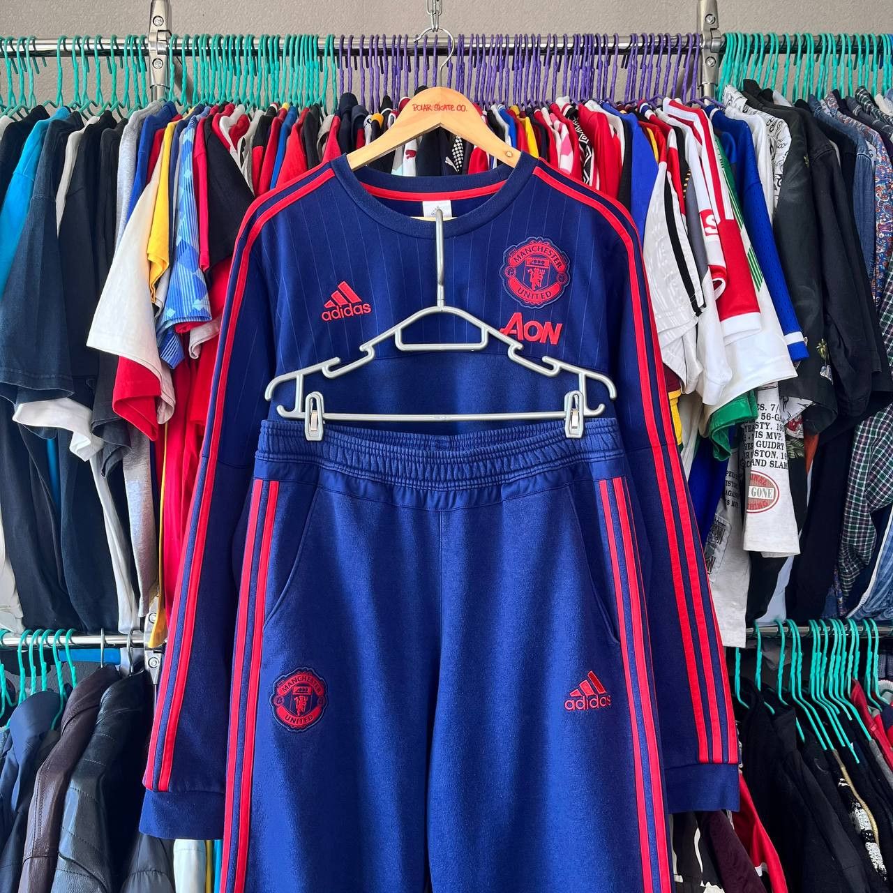 Adidas Manchester United Football Soccer Suit Sweatshirt/Pants Size US L / EU 52-54 / 3 - 1 Thumbnail
