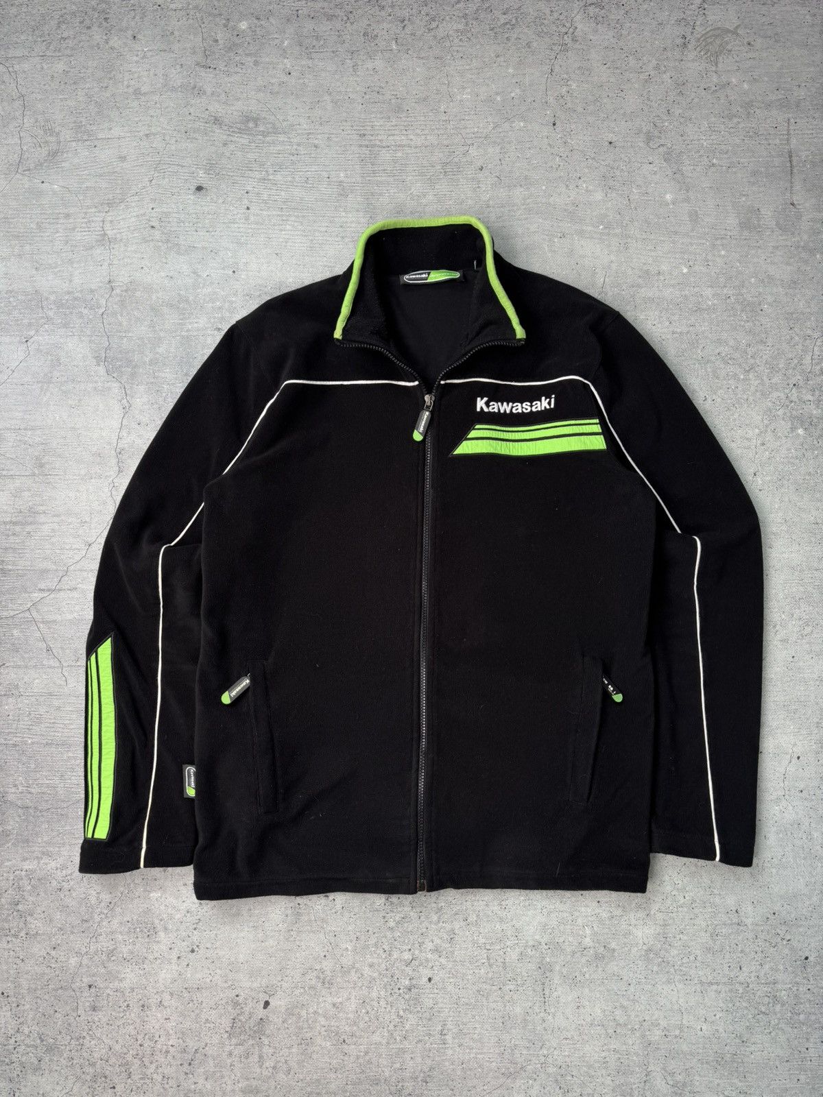 Japanese Brand Vintage Kawasaki Fleece Racing Sherpa Jacket Y2K M/L Size US L / EU 52-54 / 3 - 2 Thumbnail