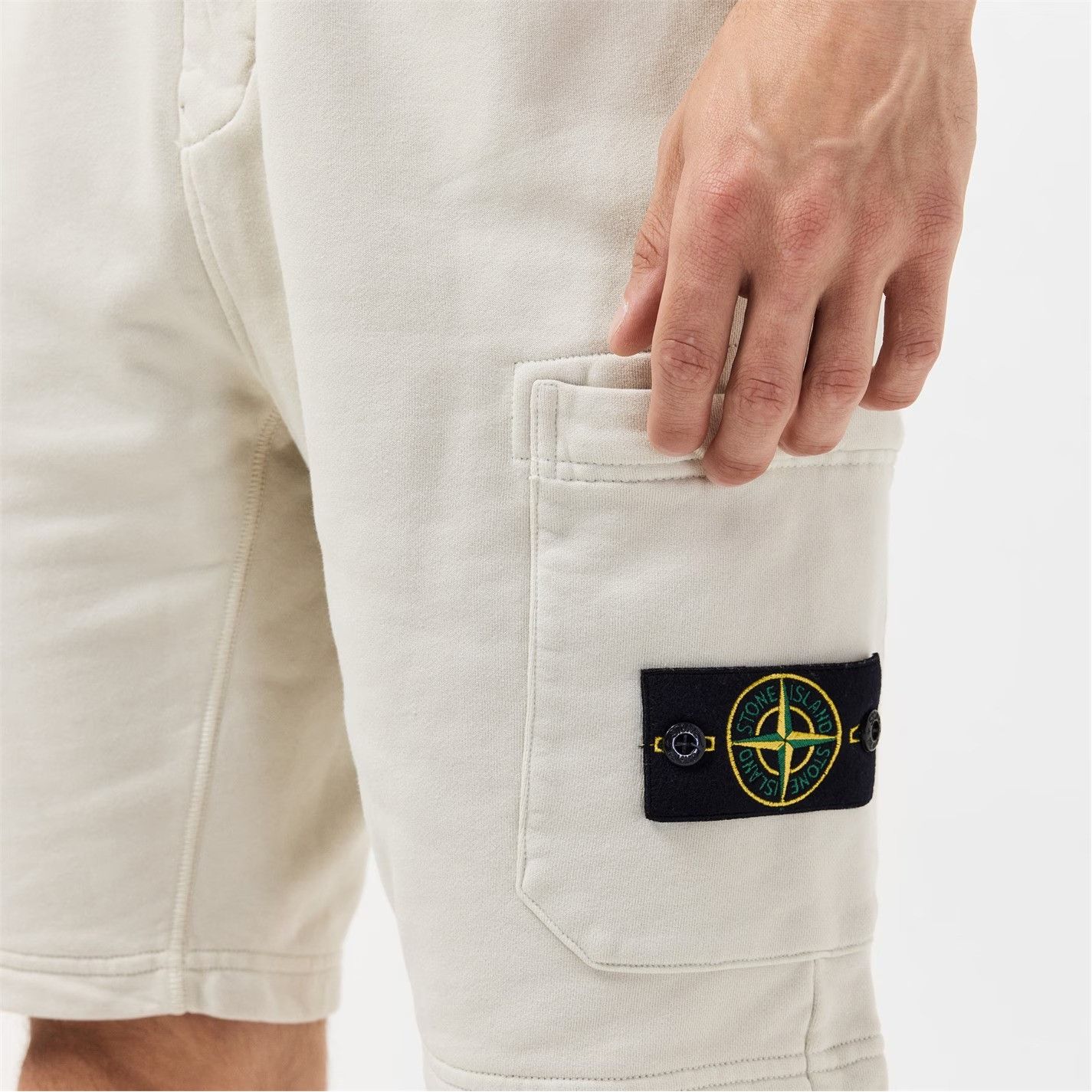 Stone Island o1g2r1mq0526 Logo Cotton Shorts in Grey Size US 30 / EU 46 - 4 Thumbnail