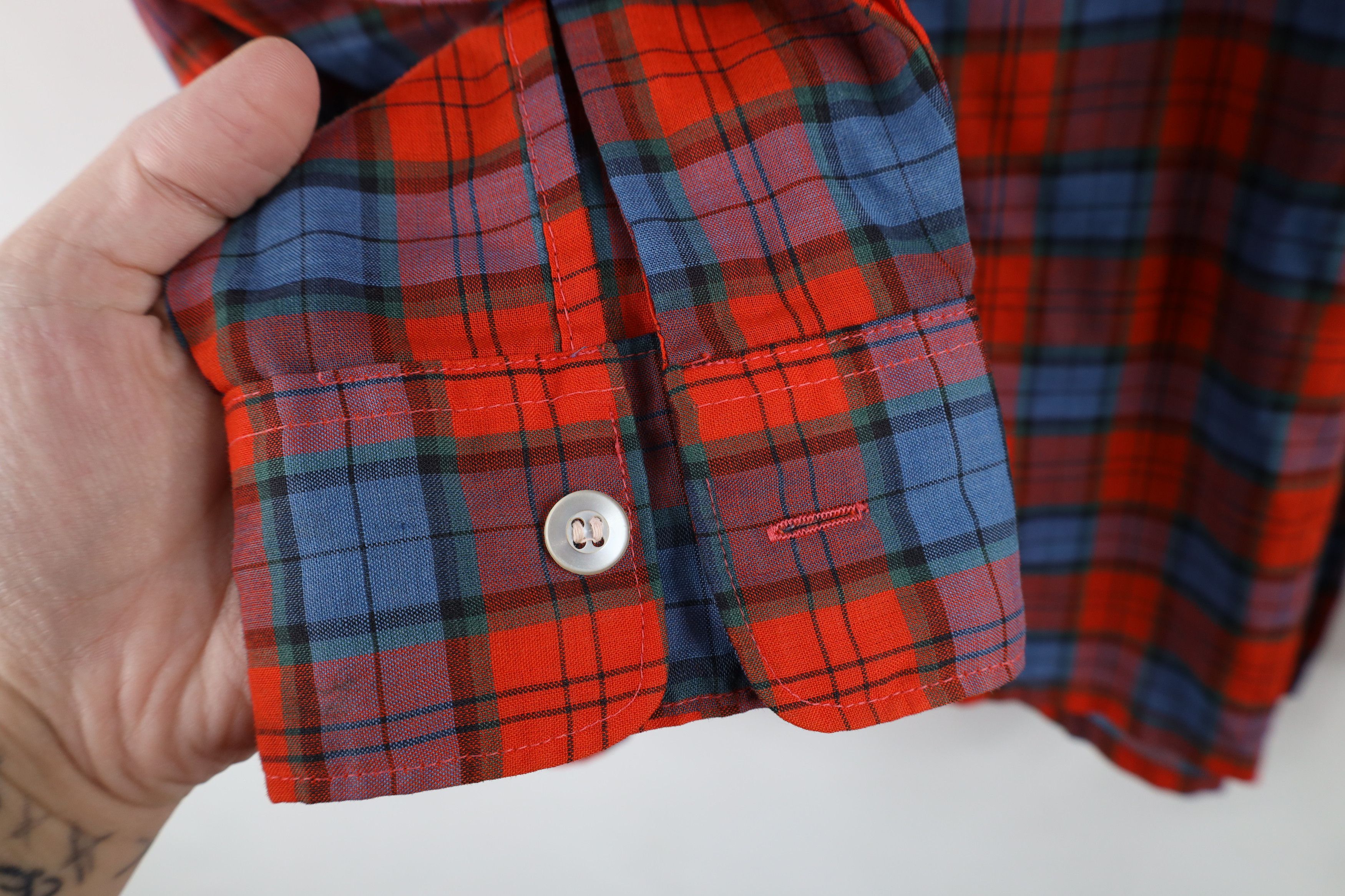 Vintage Vintage 60s 70s Rockabilly Collared Button Shirt Red Plaid Size US M / EU 48-50 / 2 - 7 Thumbnail