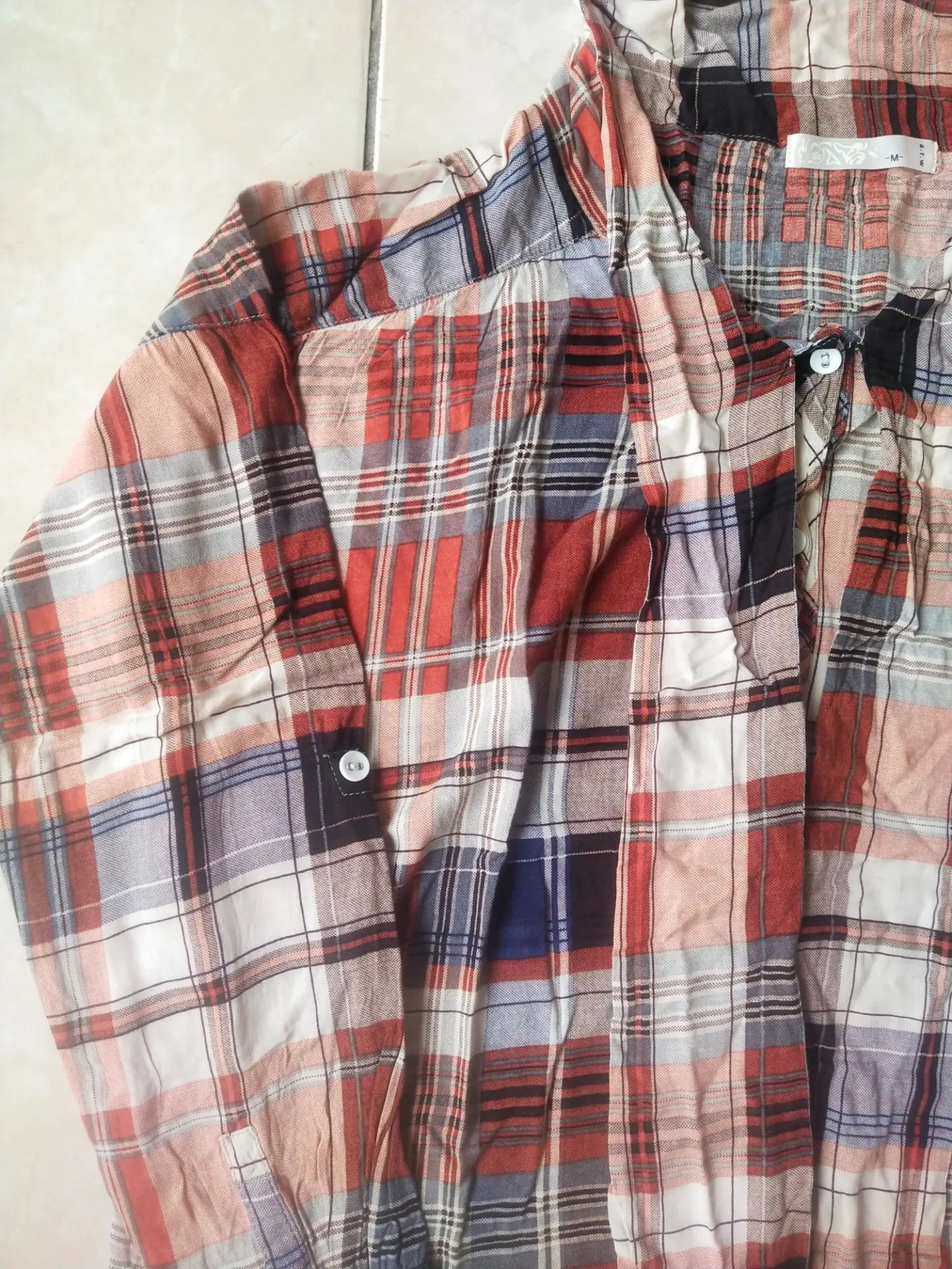 Arrow Arrow Woman Red Check Plaid Ruffle Shirt Size M / US 6-8 / IT 42-44 - 3 Thumbnail