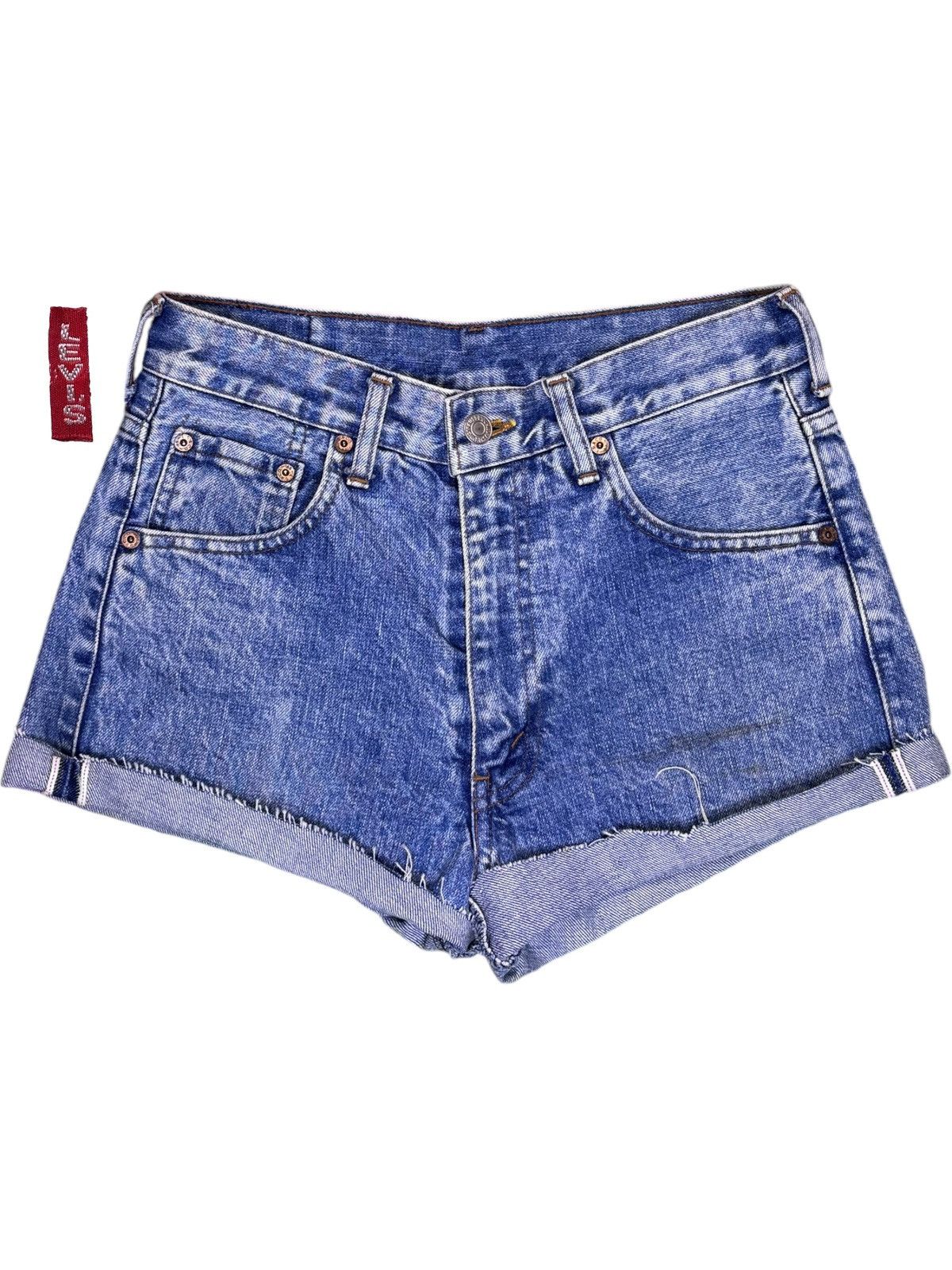Levi's Vintage 90s Levis 502xx Big E Selvedge Jean Shorts Size 28" / US 6 / IT 42 - 1 Thumbnail