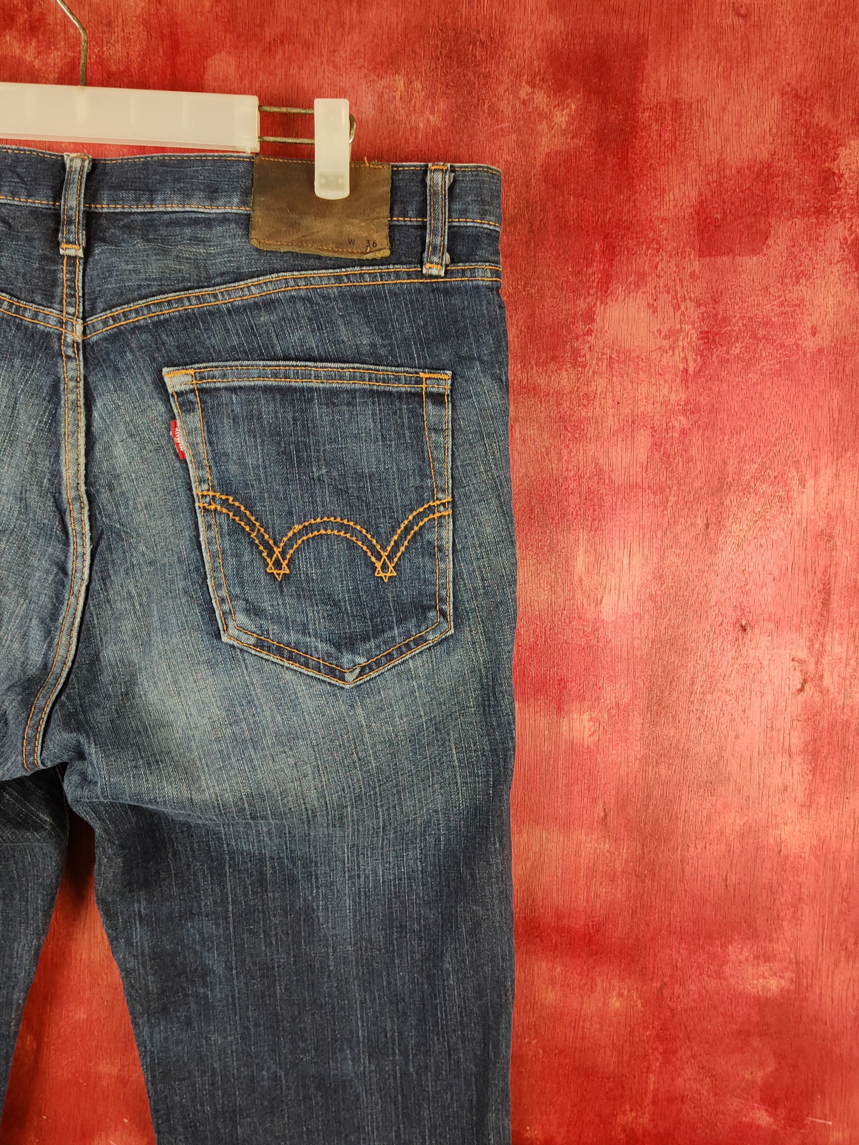 Edwin Edwin Dark Blue Distressed Ripped Jeans #S2249 Size US 37 - 12 Thumbnail