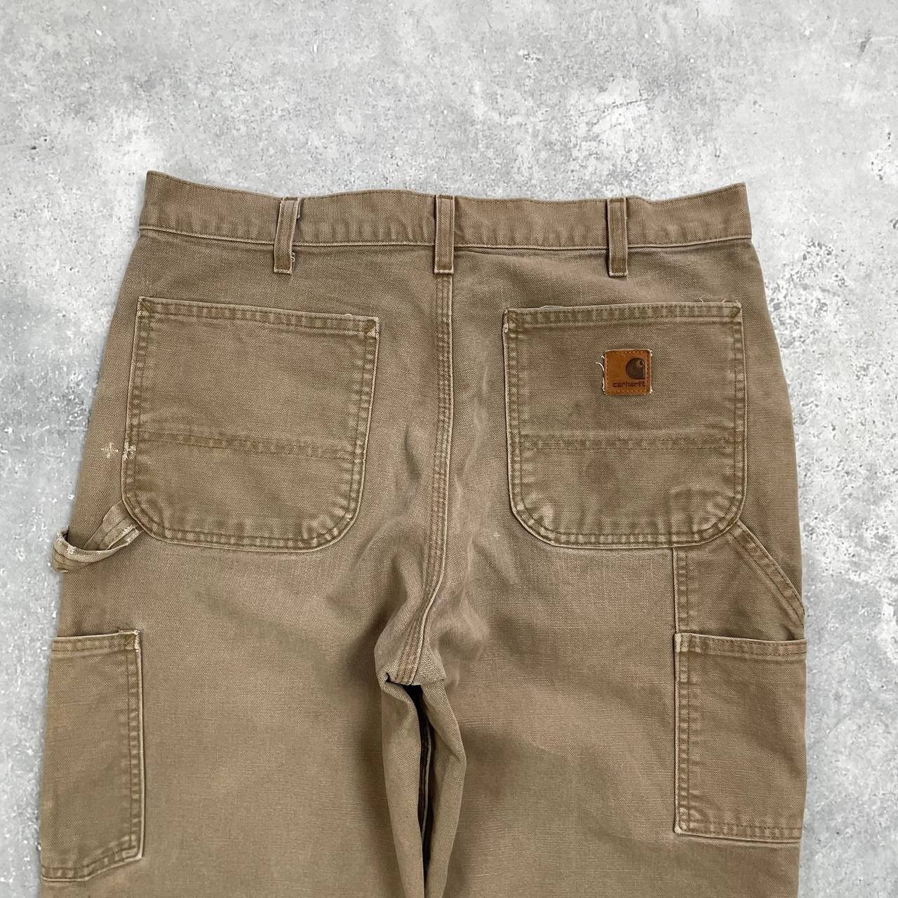Carhartt Carhartt Carpenter Work Trashed Pants Brown W32 L28.5 Size US 32 / EU 48 - 16 Thumbnail